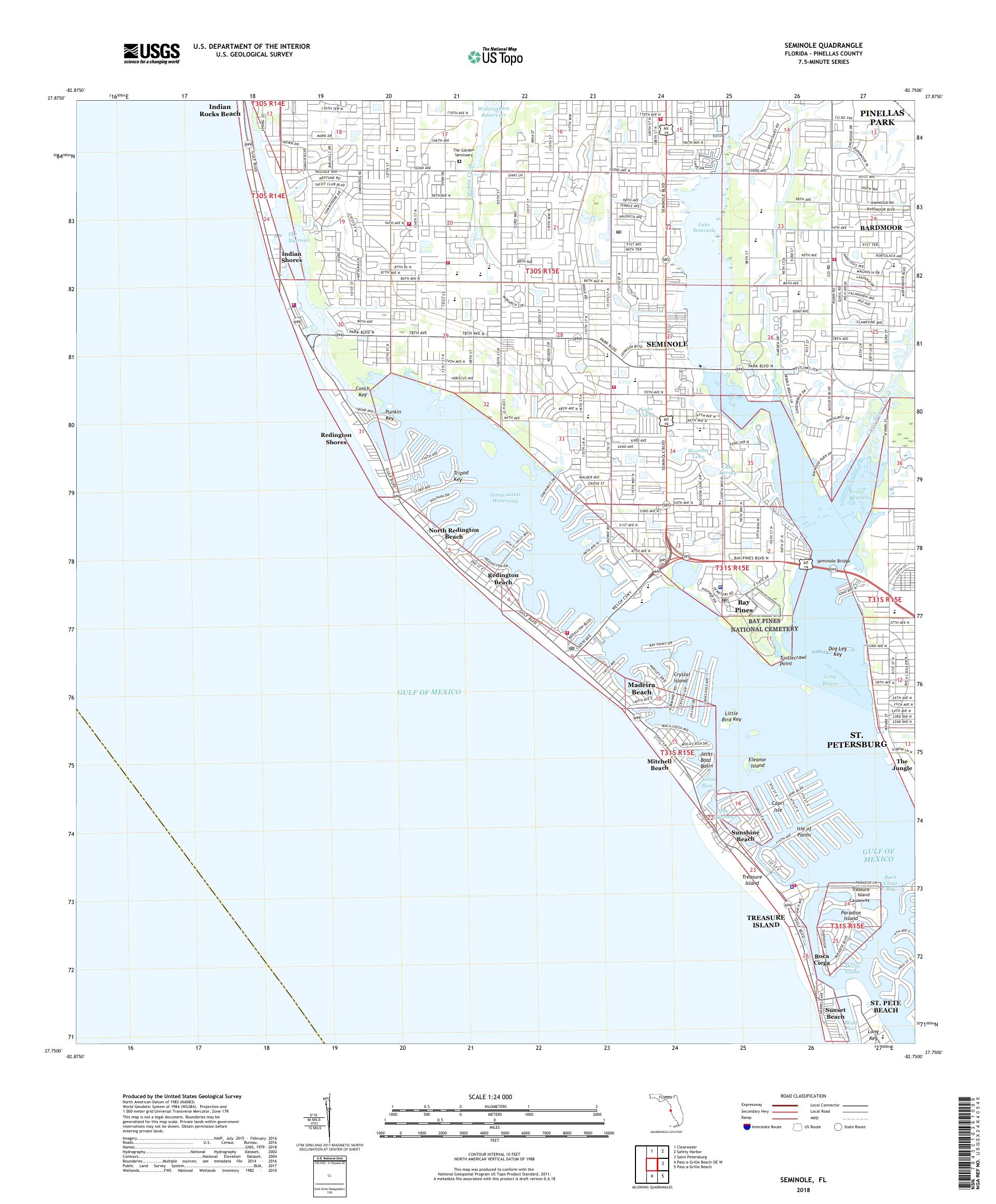 MyTopo Seminole, Florida USGS Quad Topo Map