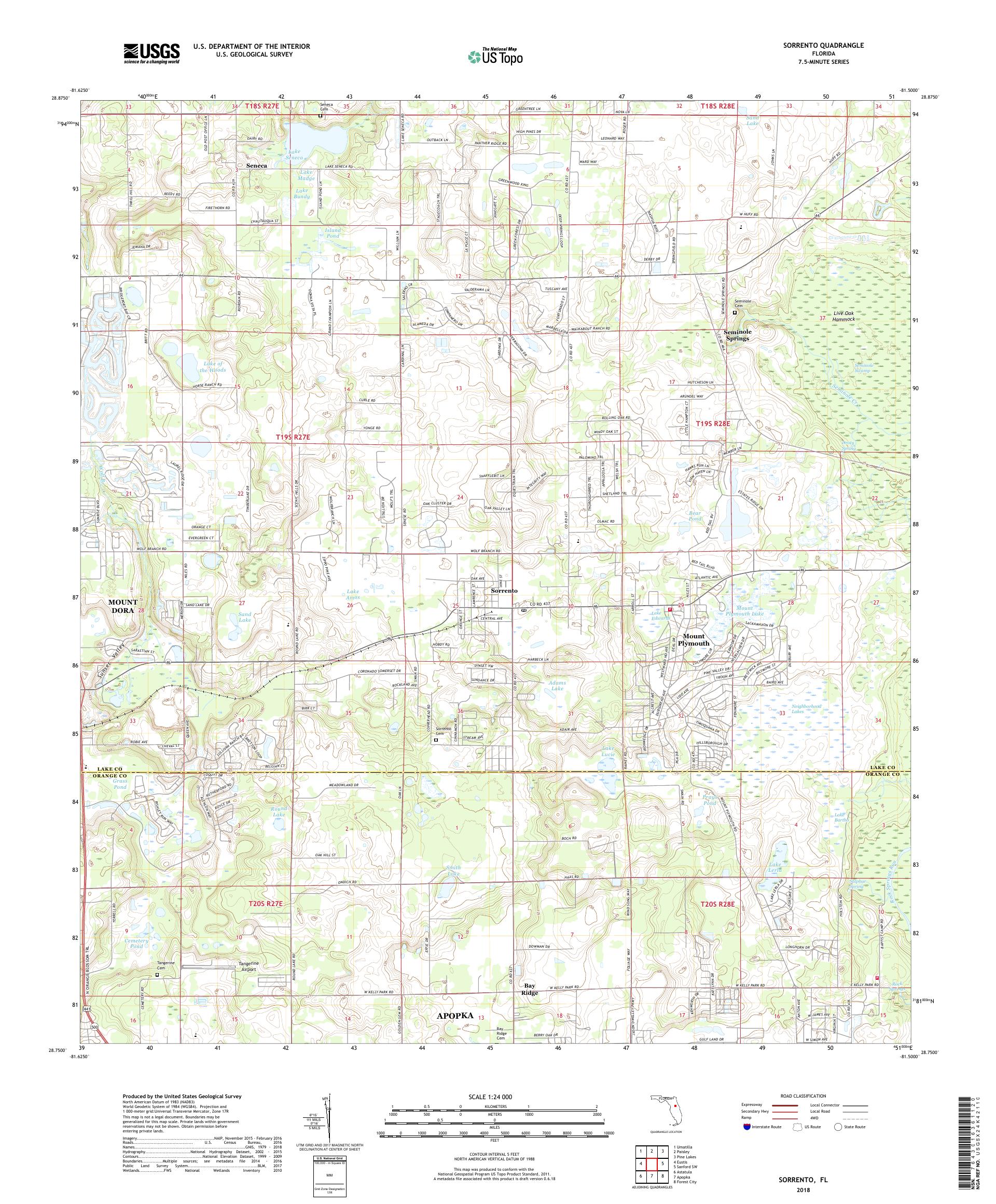 MyTopo Sorrento Florida USGS Quad - FL Sorrento 20180517 TM Geo