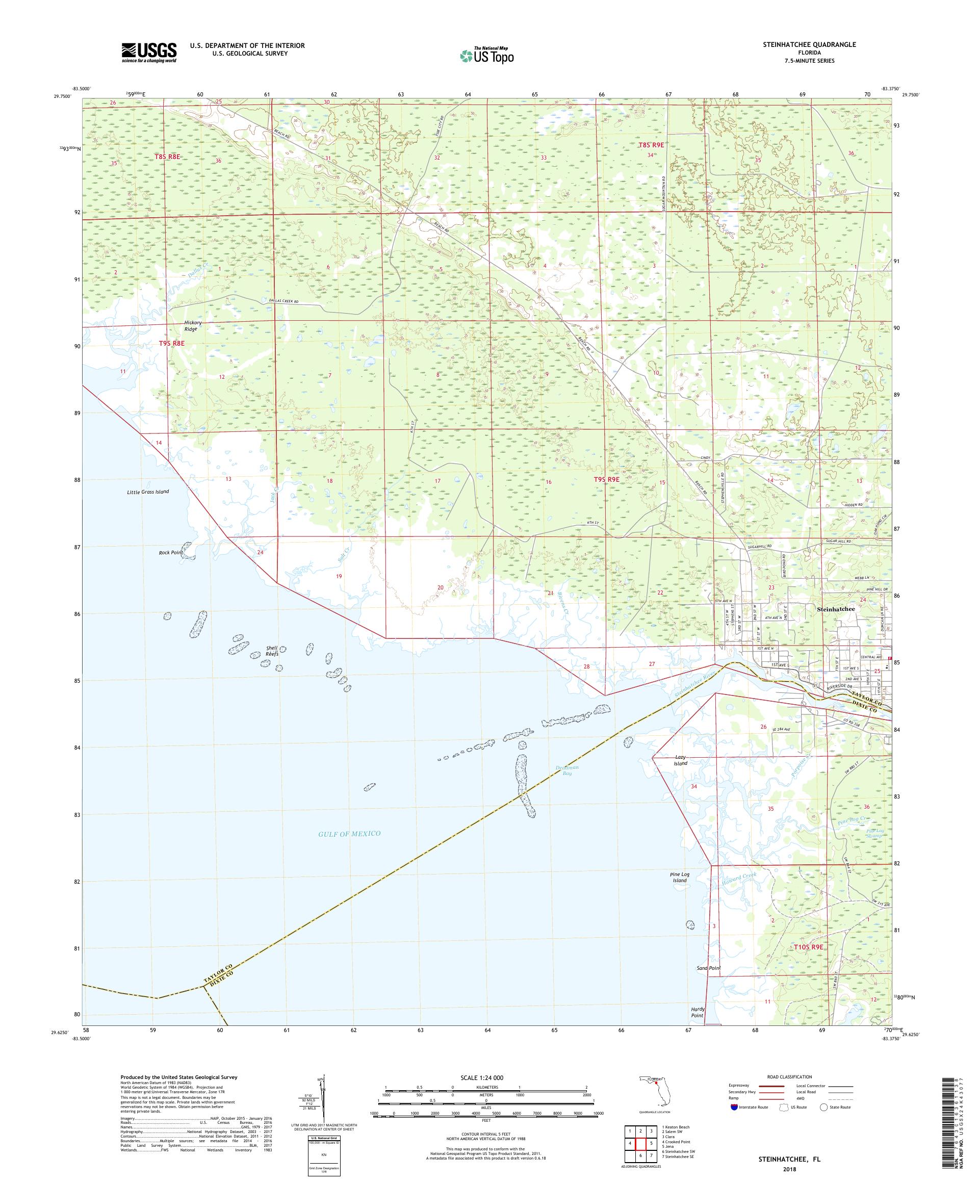 MyTopo Steinhatchee Florida USGS - FL Steinhatchee 20180503 TM Geo