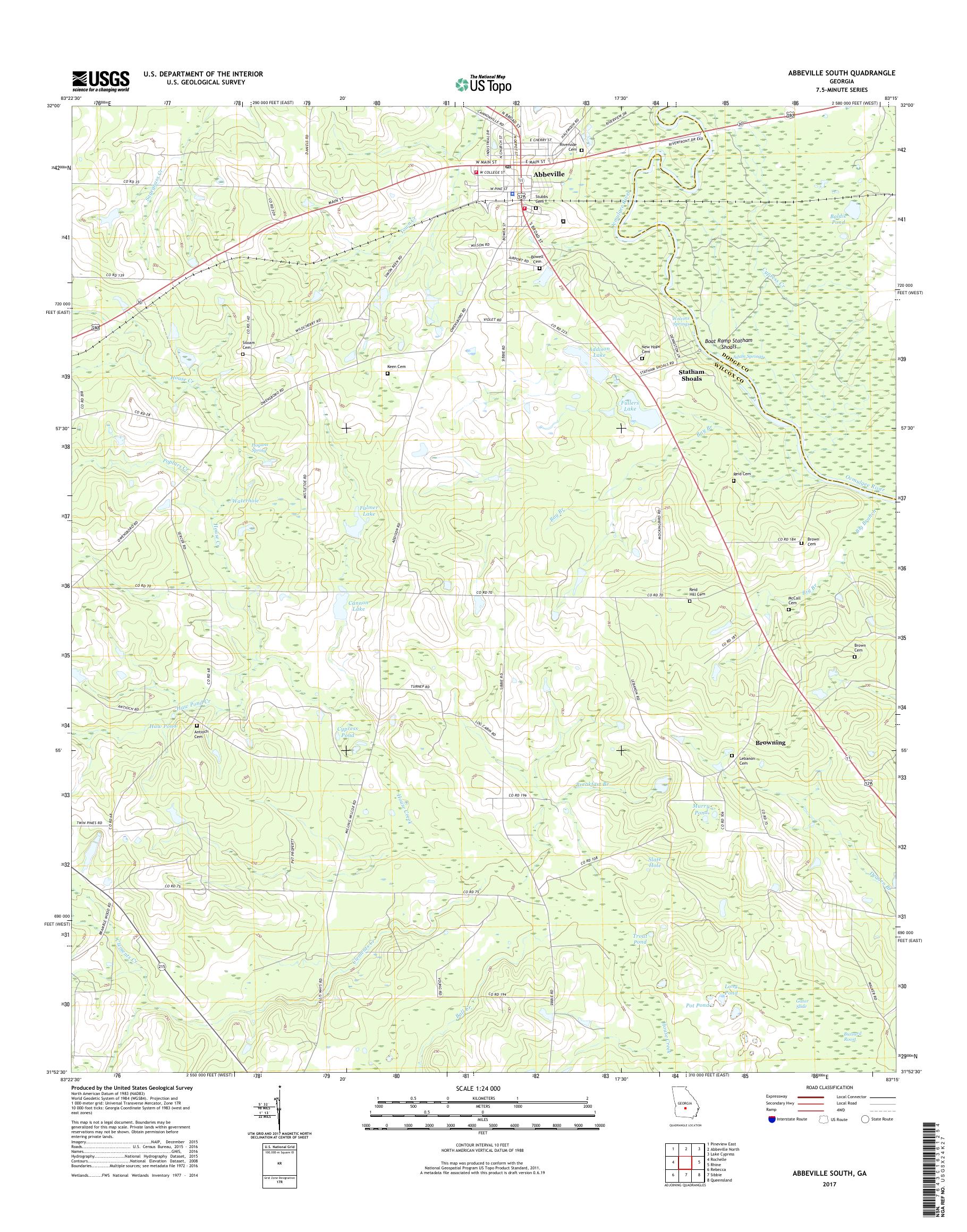 MyTopo Abbeville South, USGS Quad Topo Map
