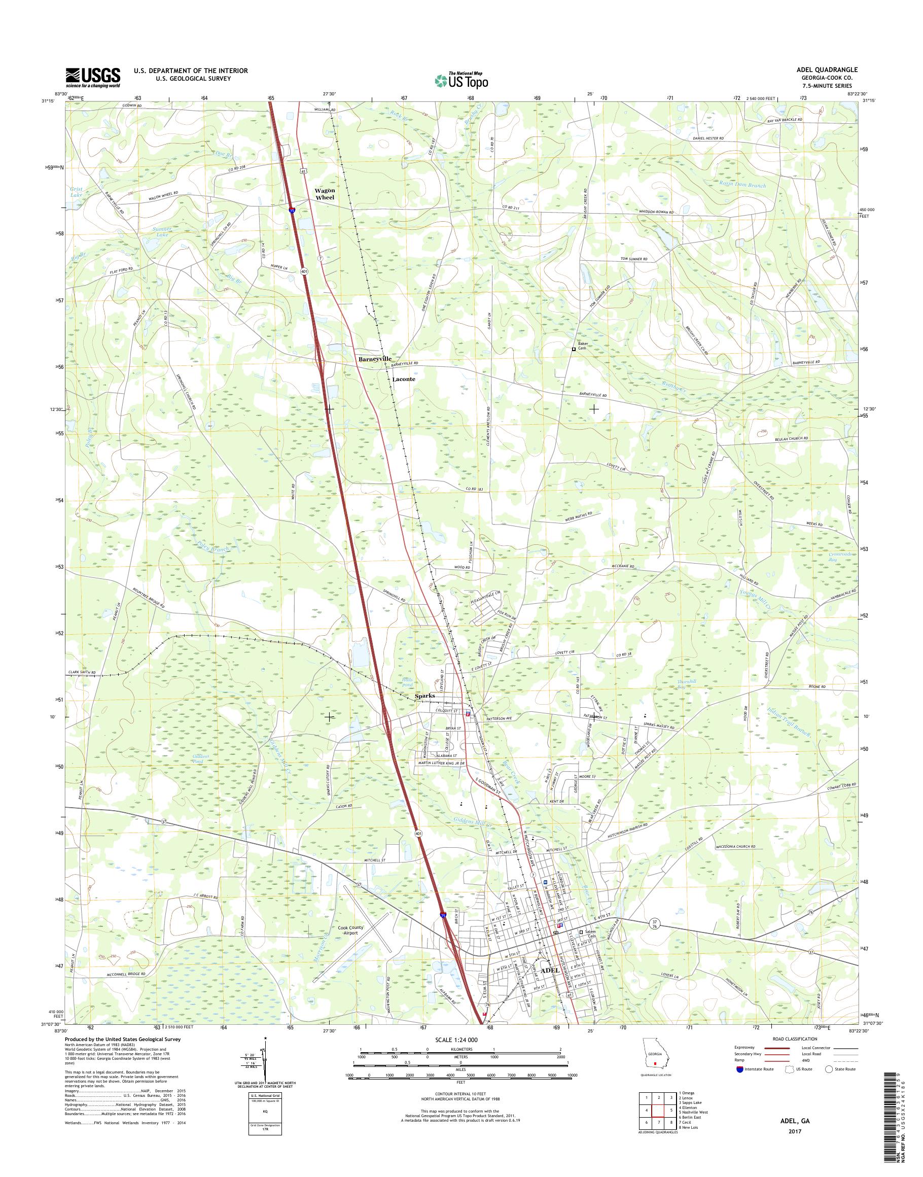 MyTopo Adel, USGS Quad Topo Map