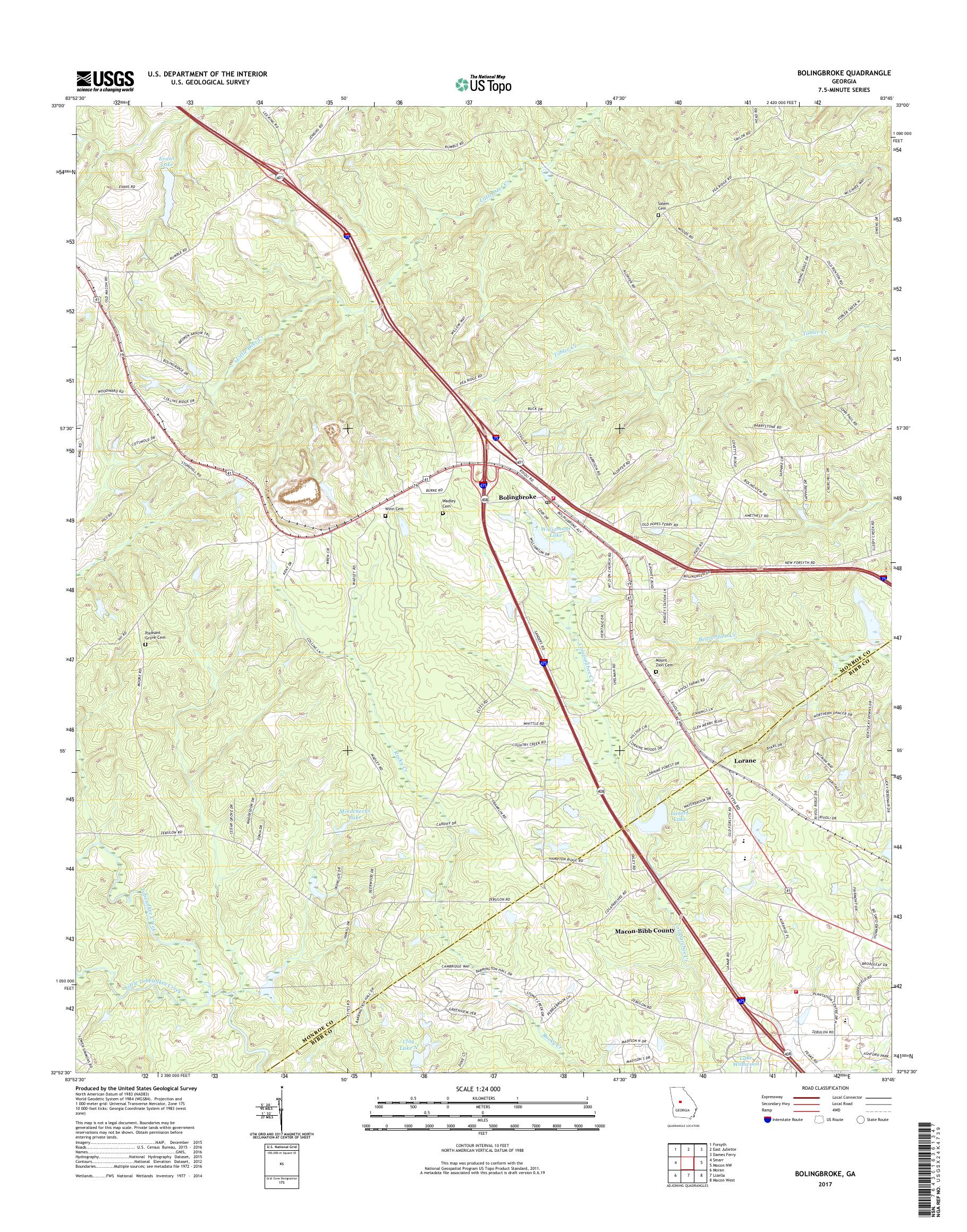 MyTopo Bolingbroke, USGS Quad Topo Map