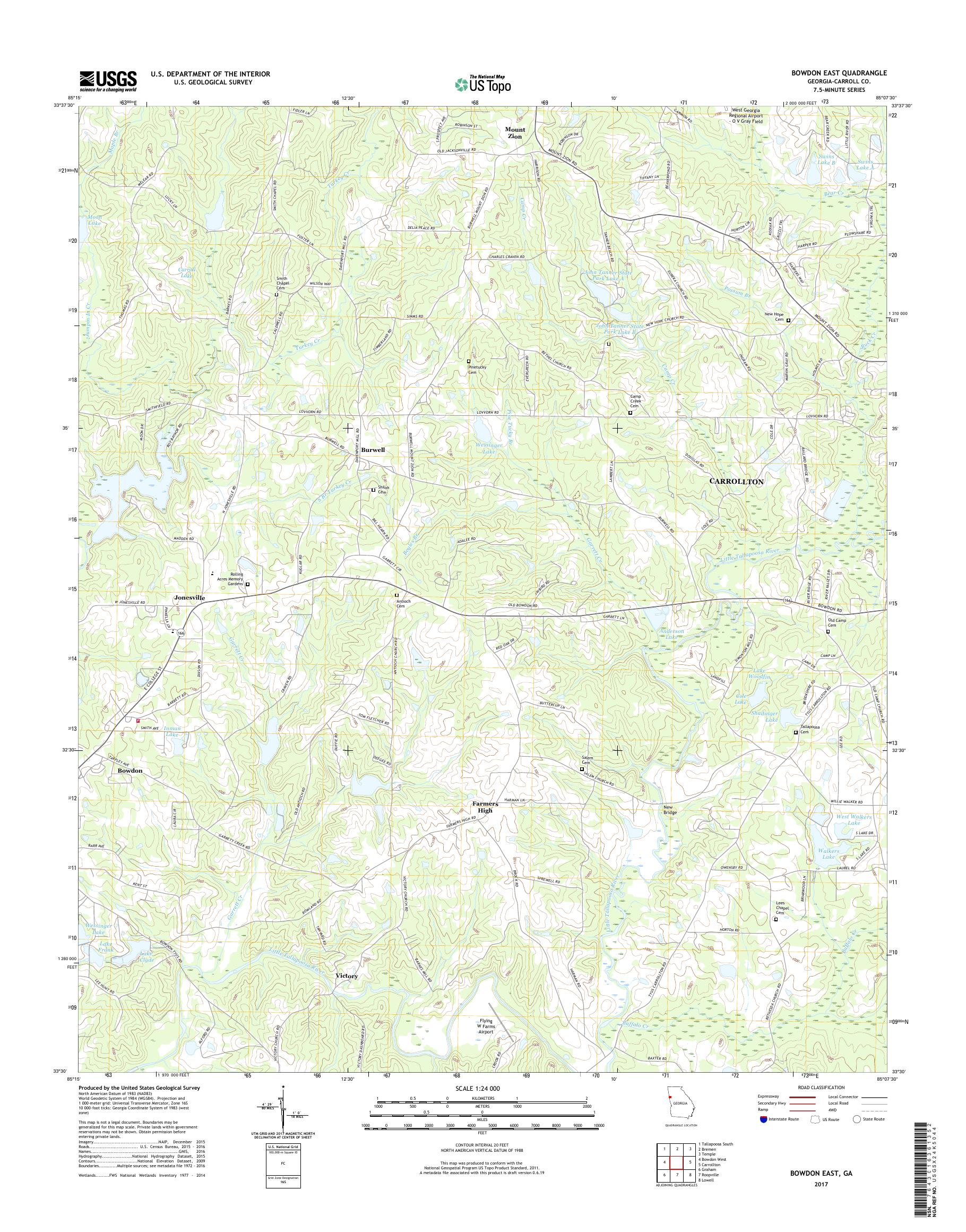 MyTopo Bowdon East, USGS Quad Topo Map