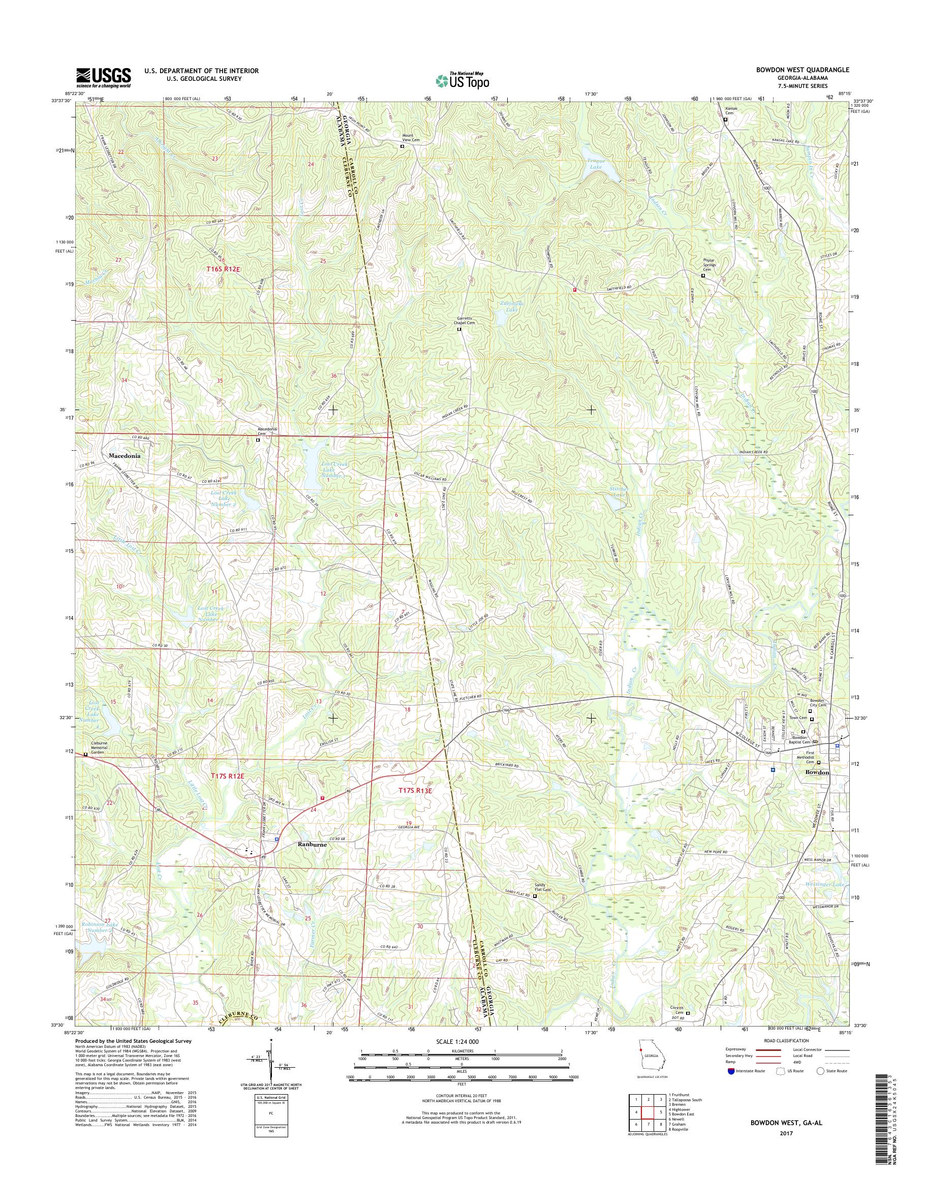 MyTopo Bowdon West, USGS Quad Topo Map