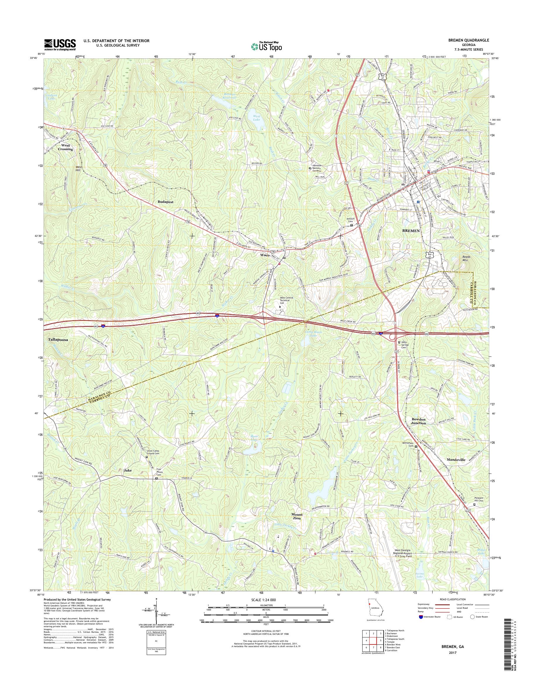 MyTopo Bremen, USGS Quad Topo Map