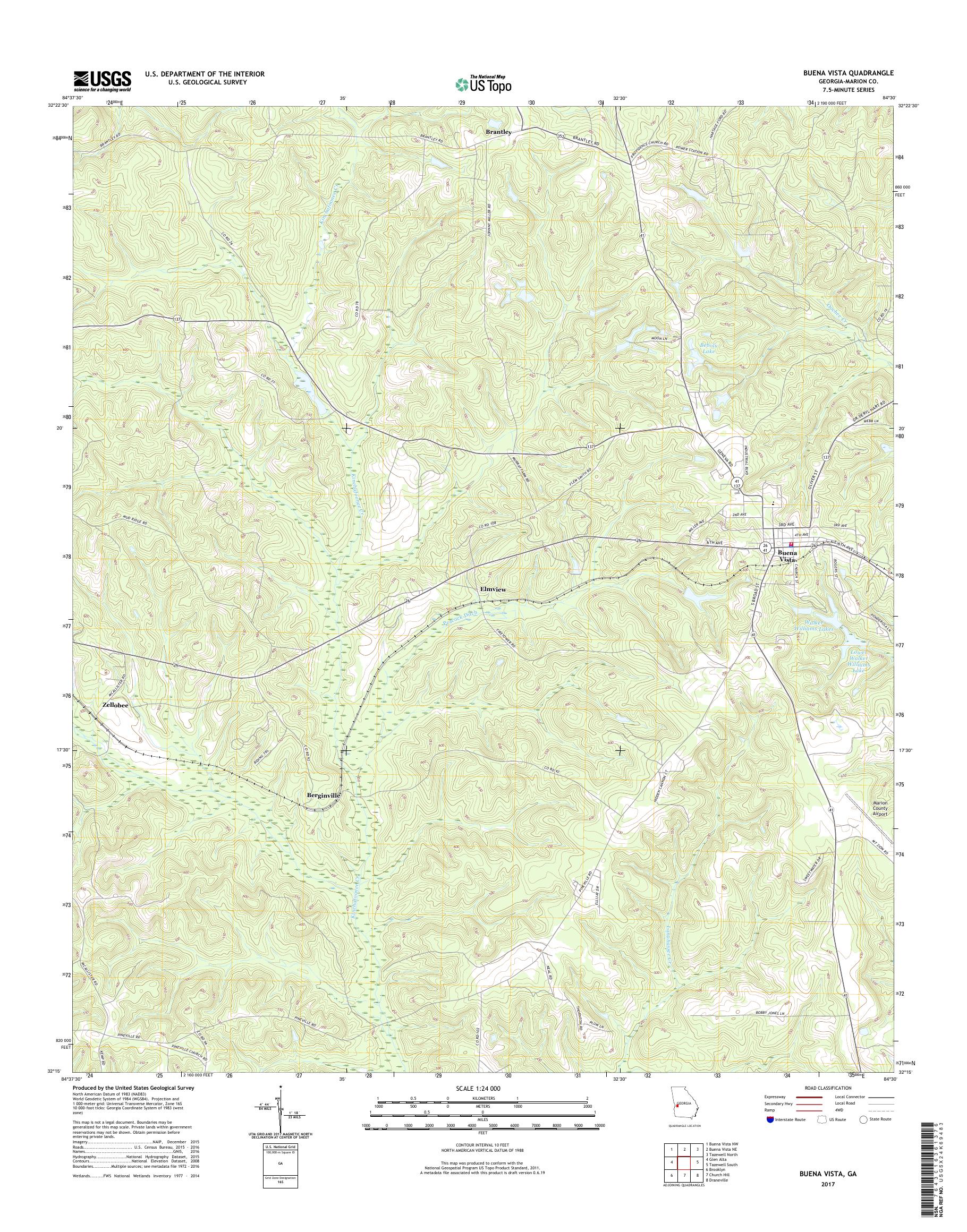 MyTopo Buena Vista, USGS Quad Topo Map