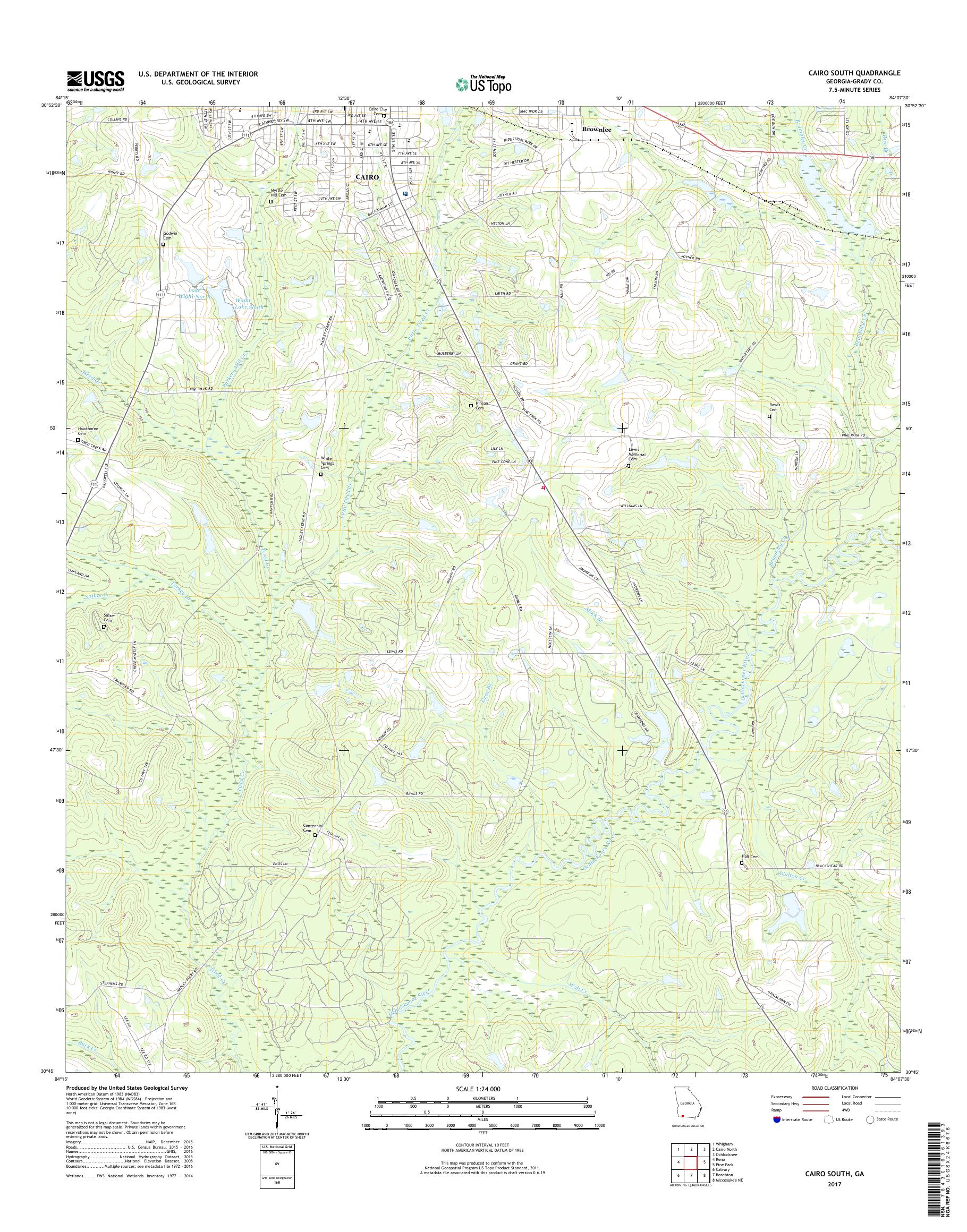 MyTopo Cairo South, USGS Quad Topo Map