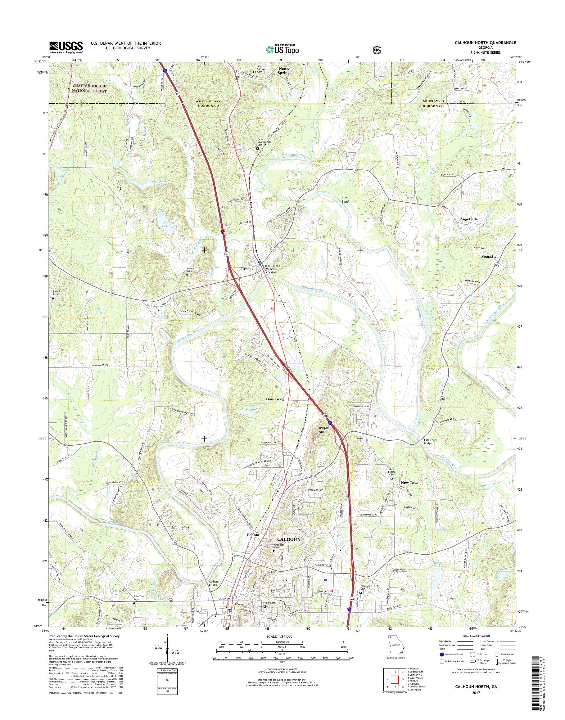 MyTopo Calhoun North, USGS Quad Topo Map