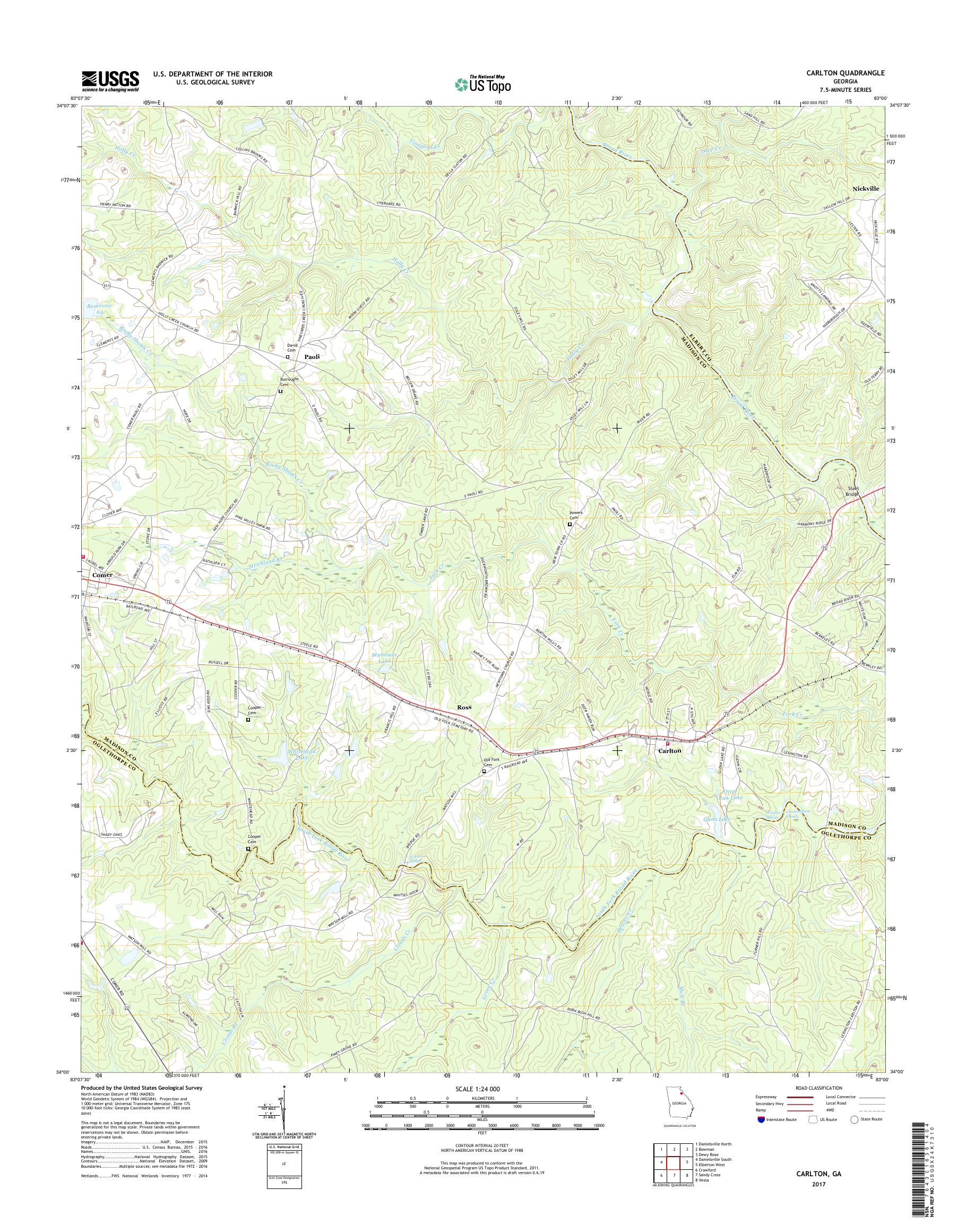 MyTopo Carlton, USGS Quad Topo Map