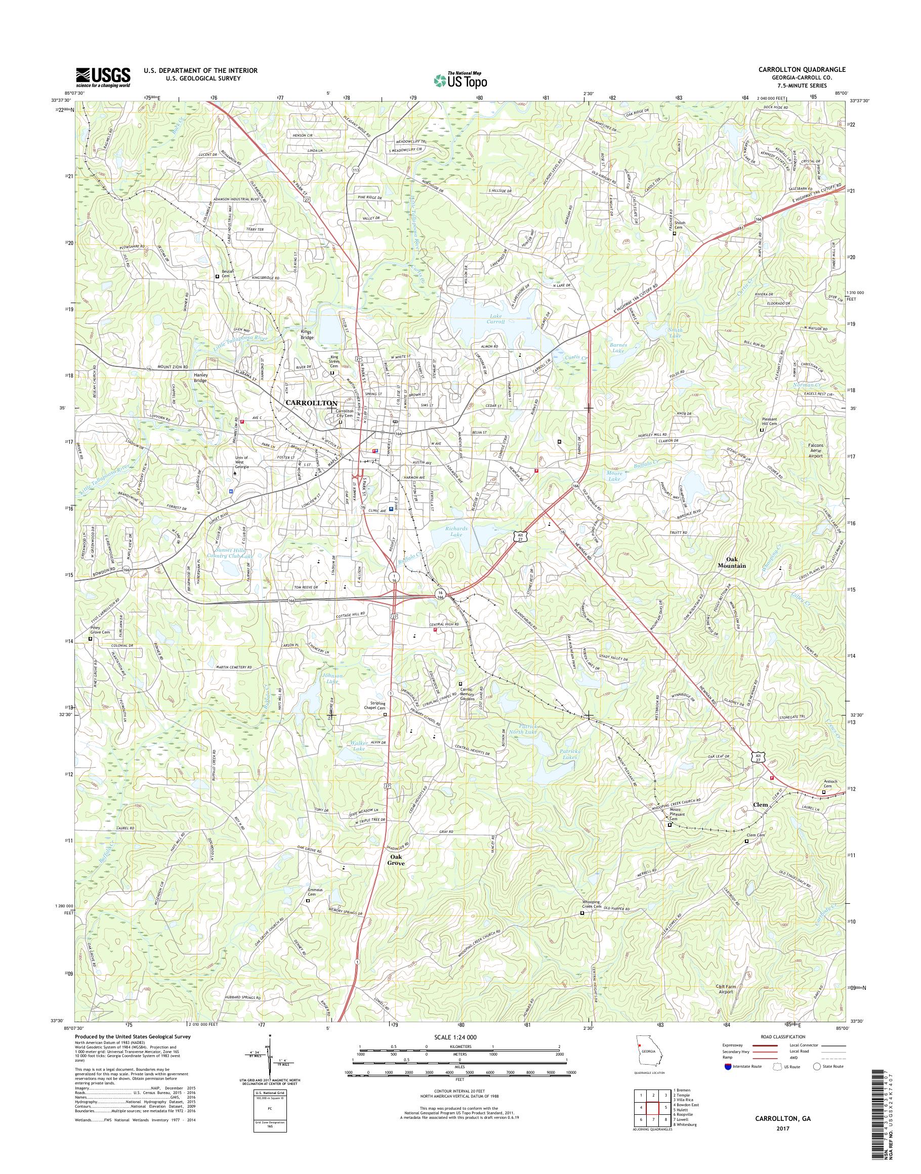 MyTopo Carrollton, USGS Quad Topo Map