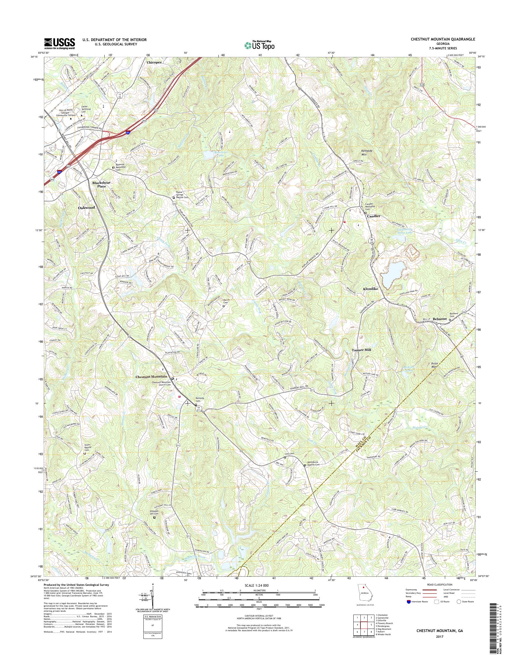 MyTopo Chestnut Mountain, USGS Quad Topo Map