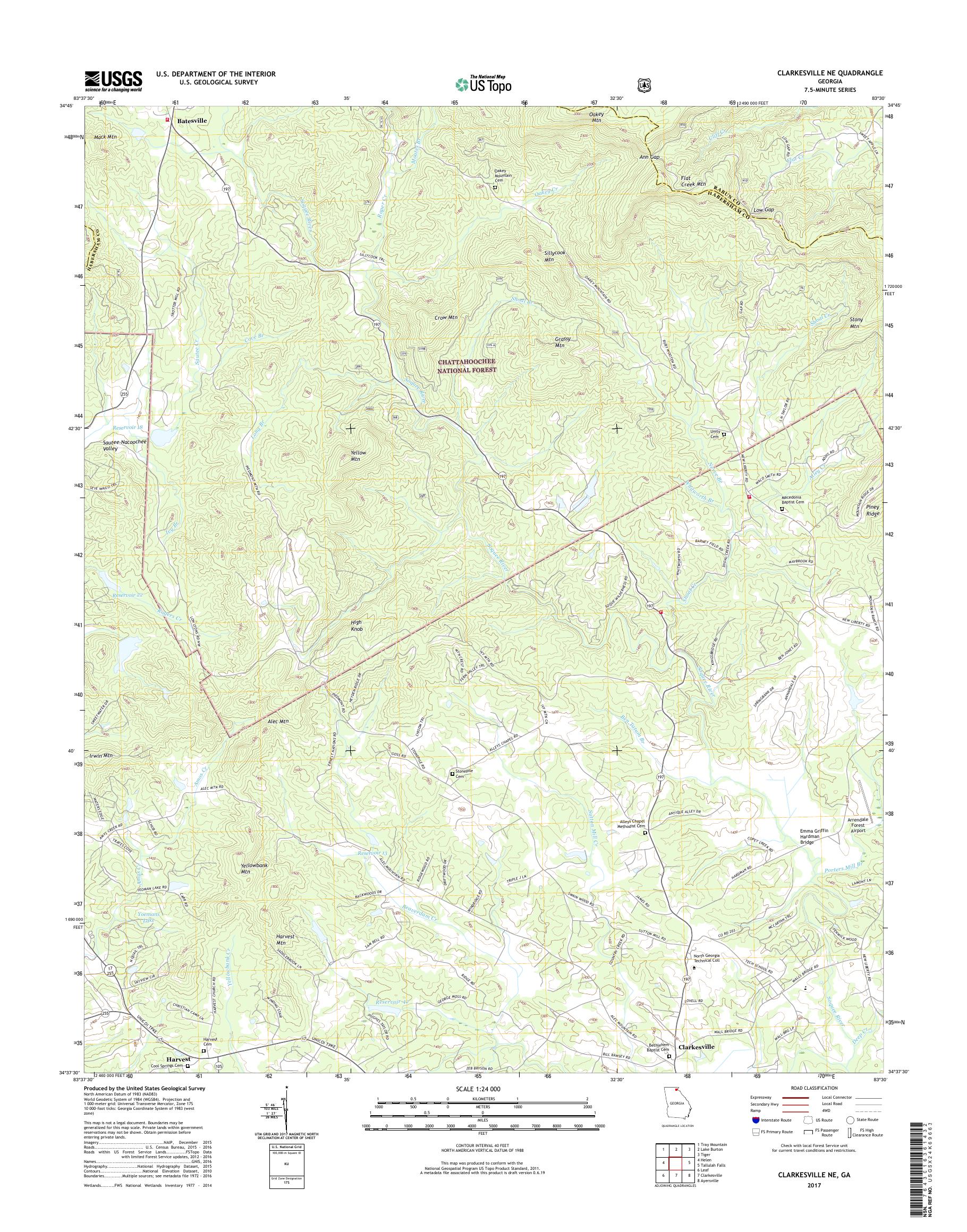 MyTopo Clarkesville NE, USGS Quad Topo Map