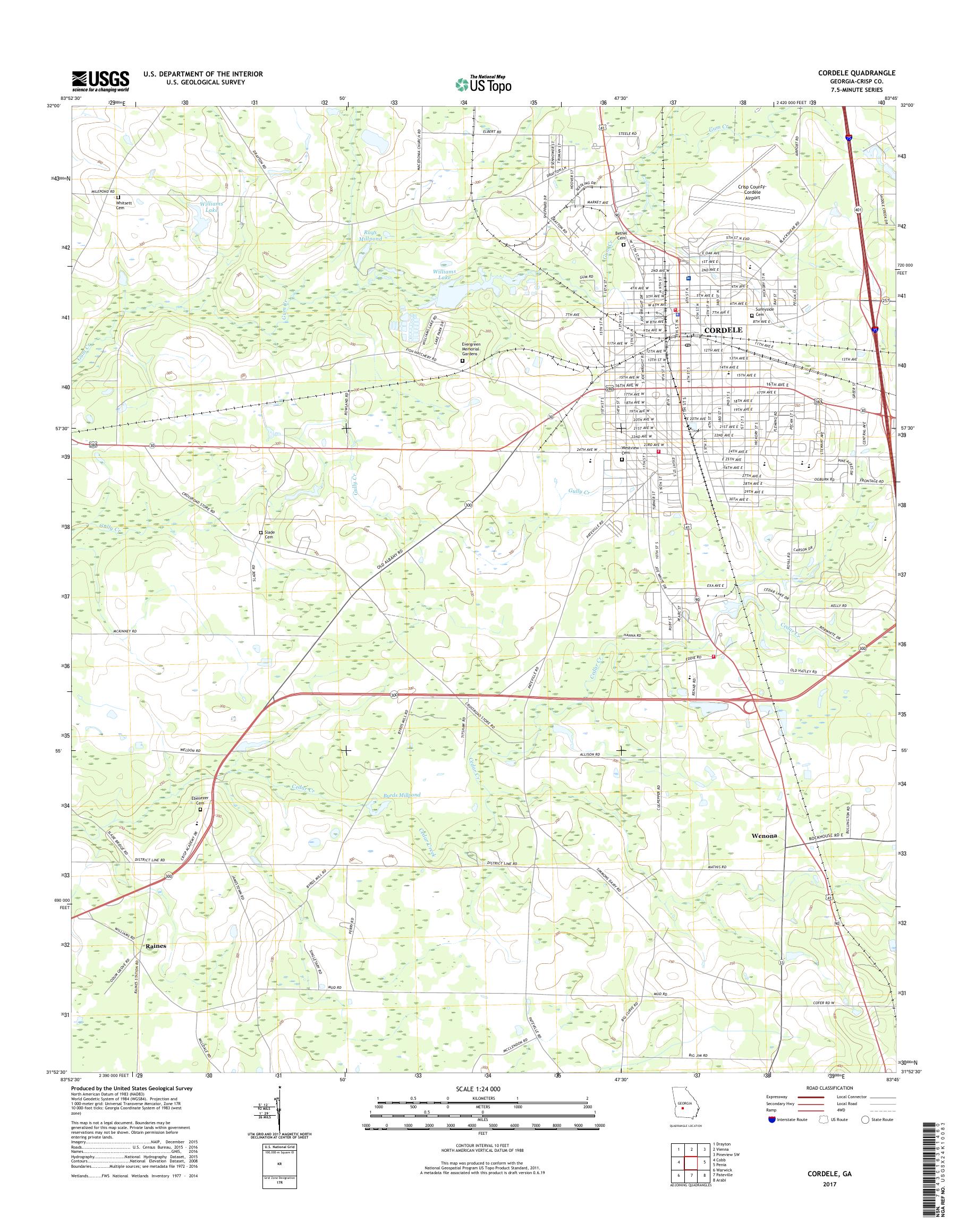 MyTopo Cordele, USGS Quad Topo Map