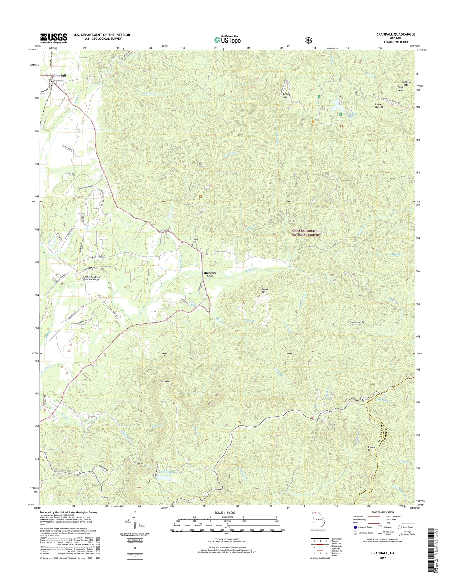 MyTopo Crandall, USGS Quad Topo Map