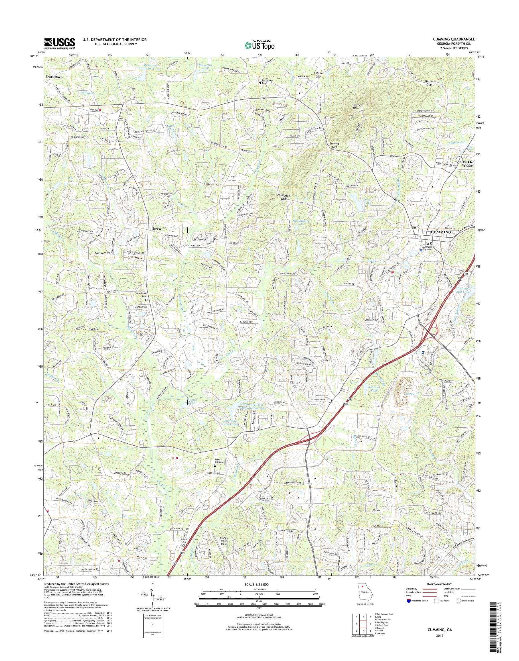 MyTopo Cumming, Georgia USGS Quad Topo Map