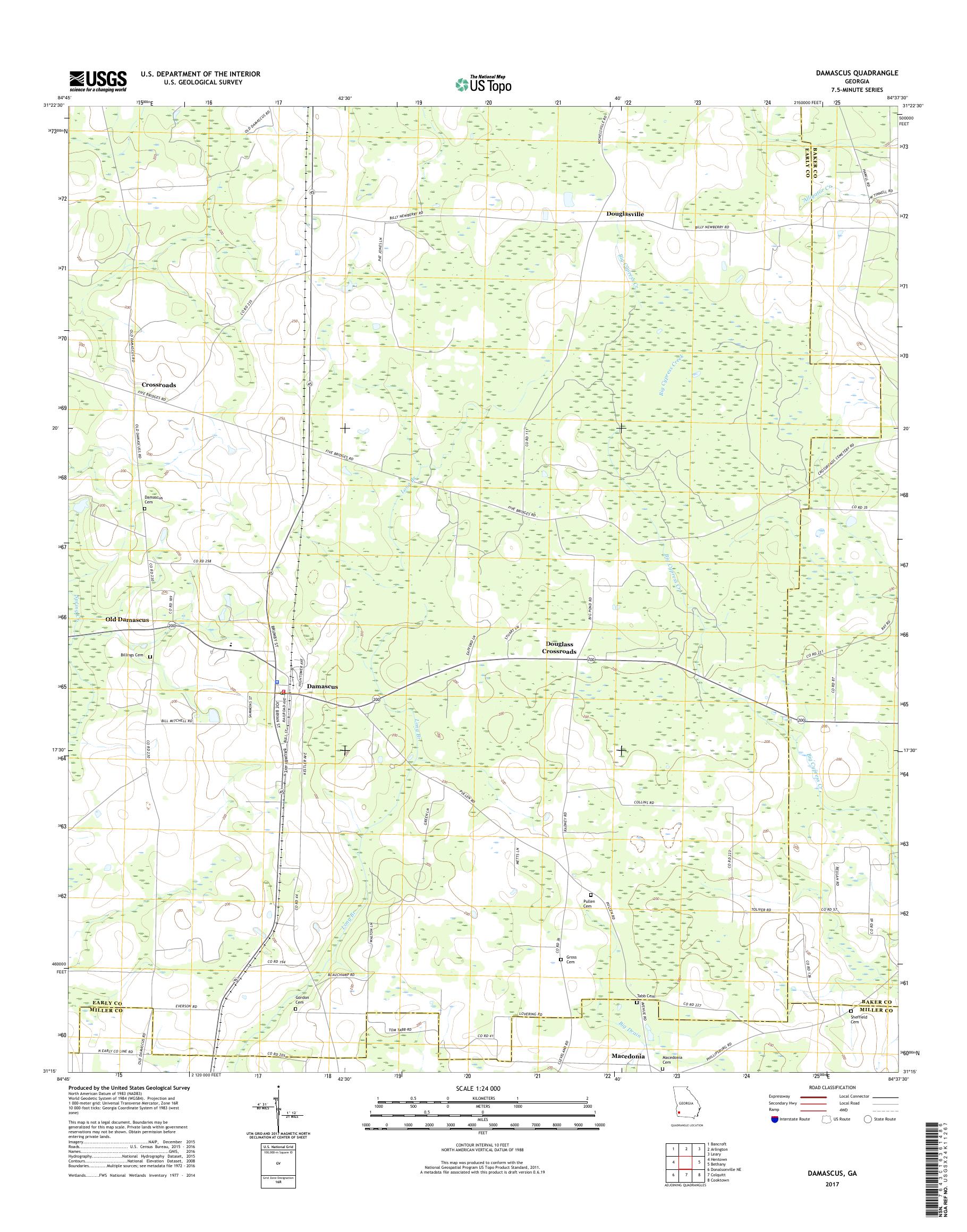 MyTopo Damascus, USGS Quad Topo Map
