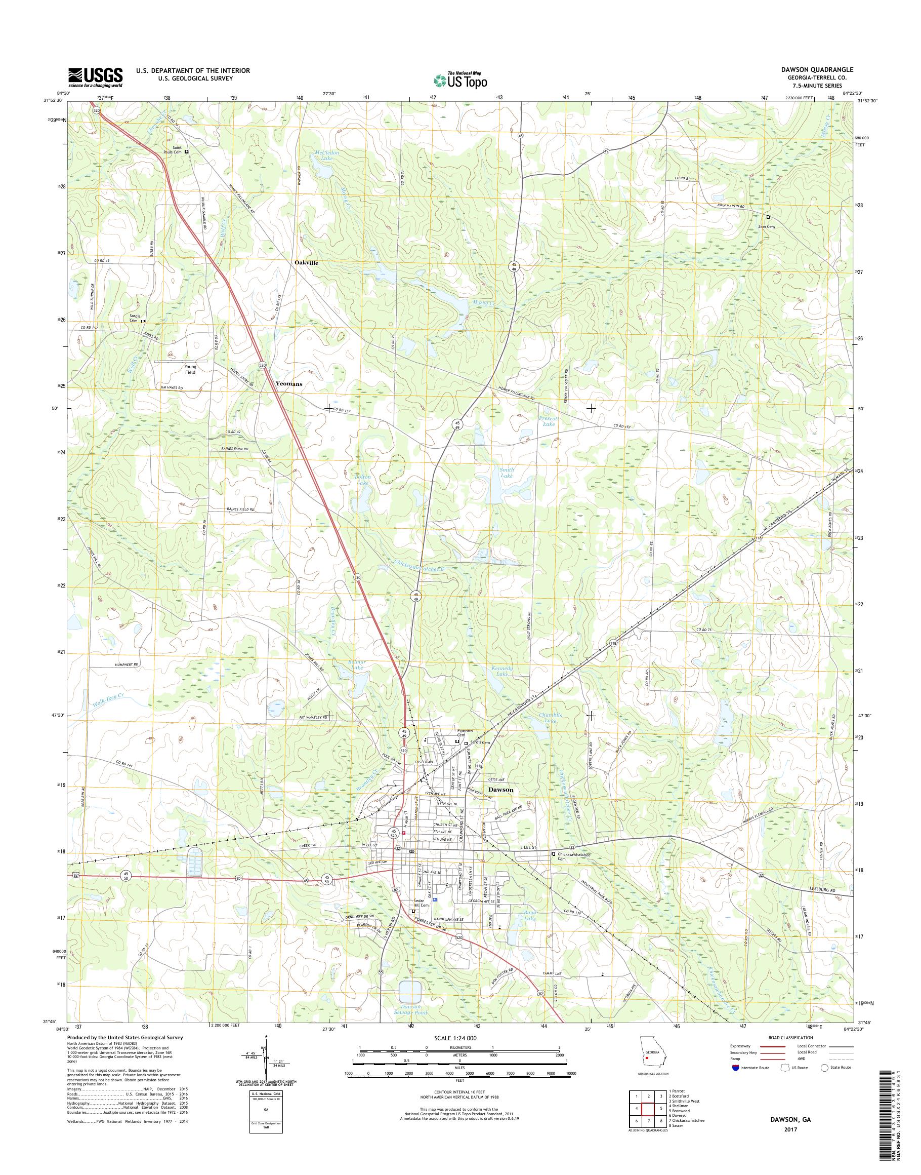 MyTopo Dawson, USGS Quad Topo Map