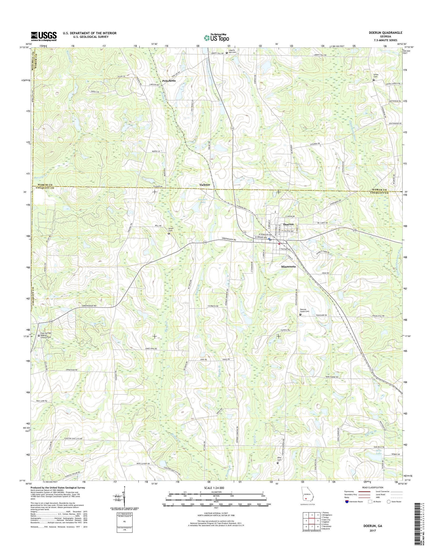 MyTopo Doerun, USGS Quad Topo Map