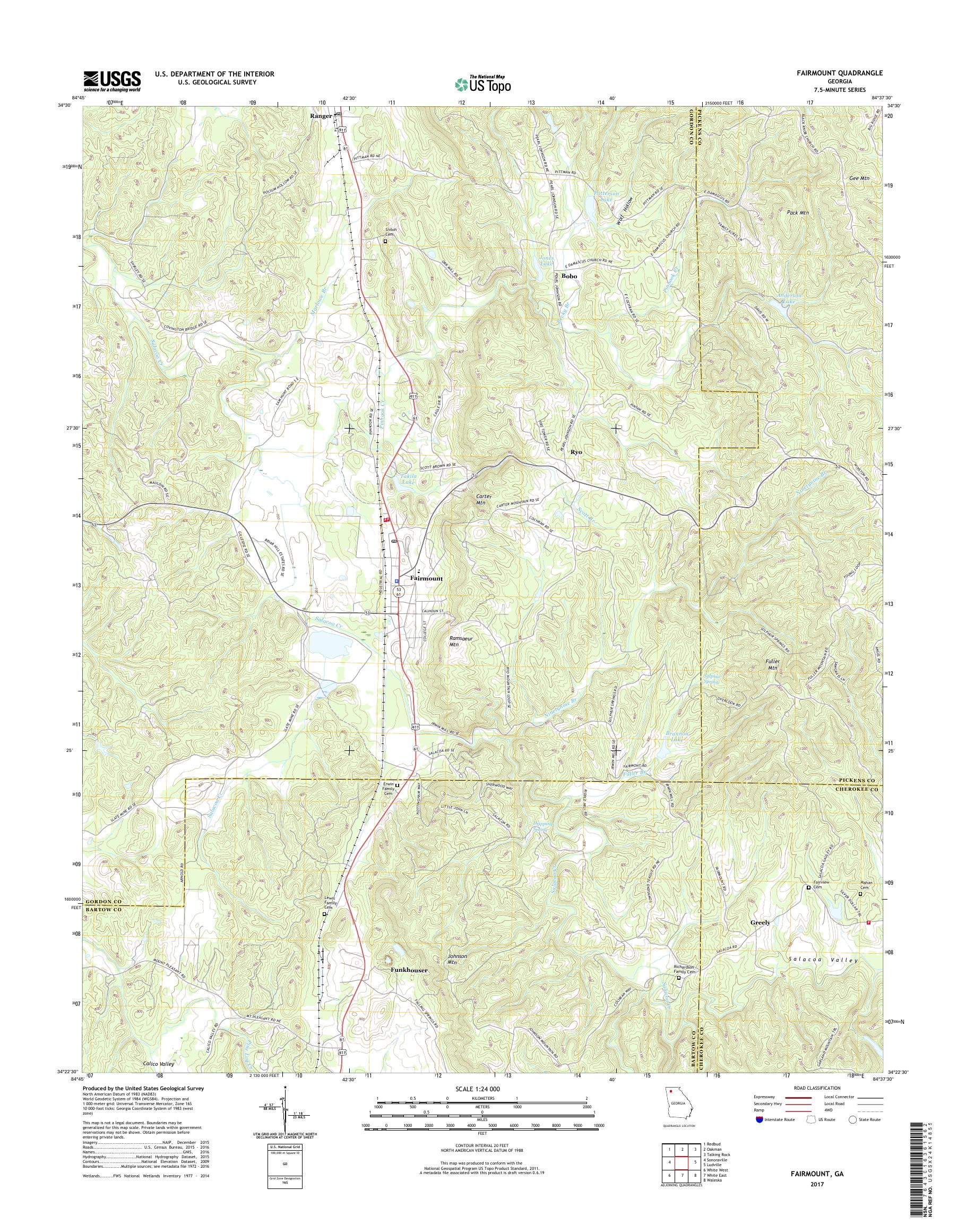 MyTopo Fairmount, USGS Quad Topo Map