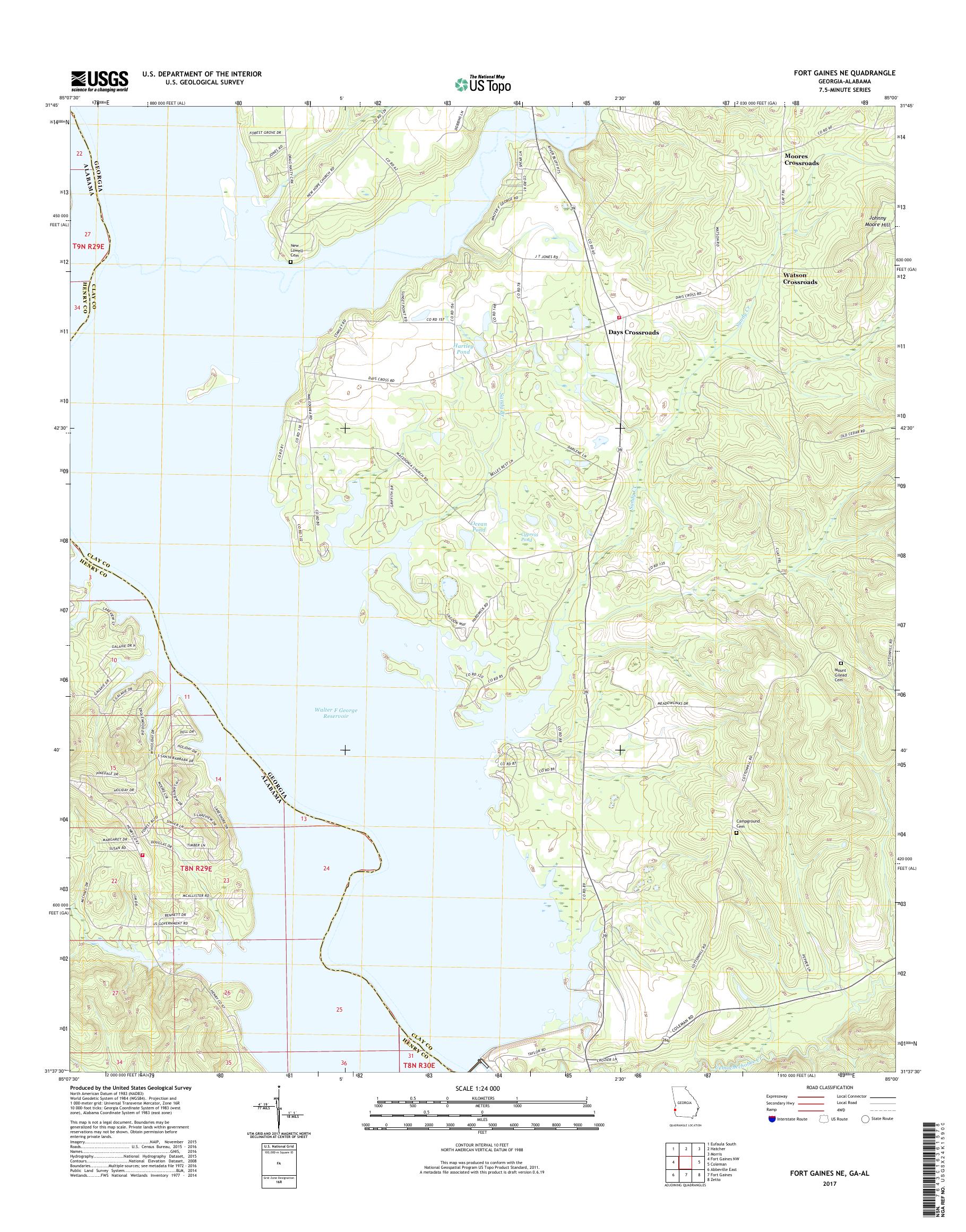 MyTopo Fort Gaines NE, USGS Quad Topo Map