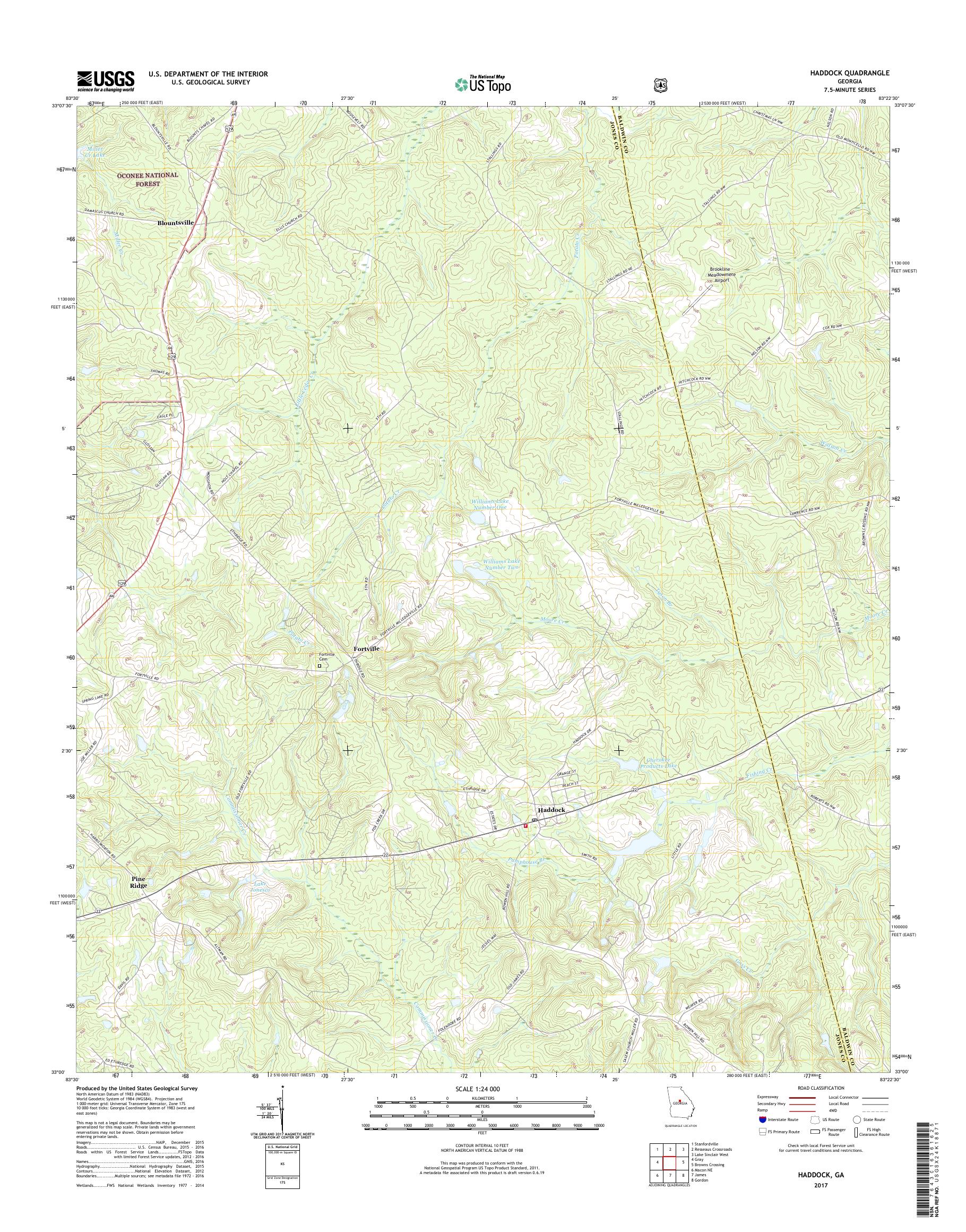 MyTopo Haddock, USGS Quad Topo Map
