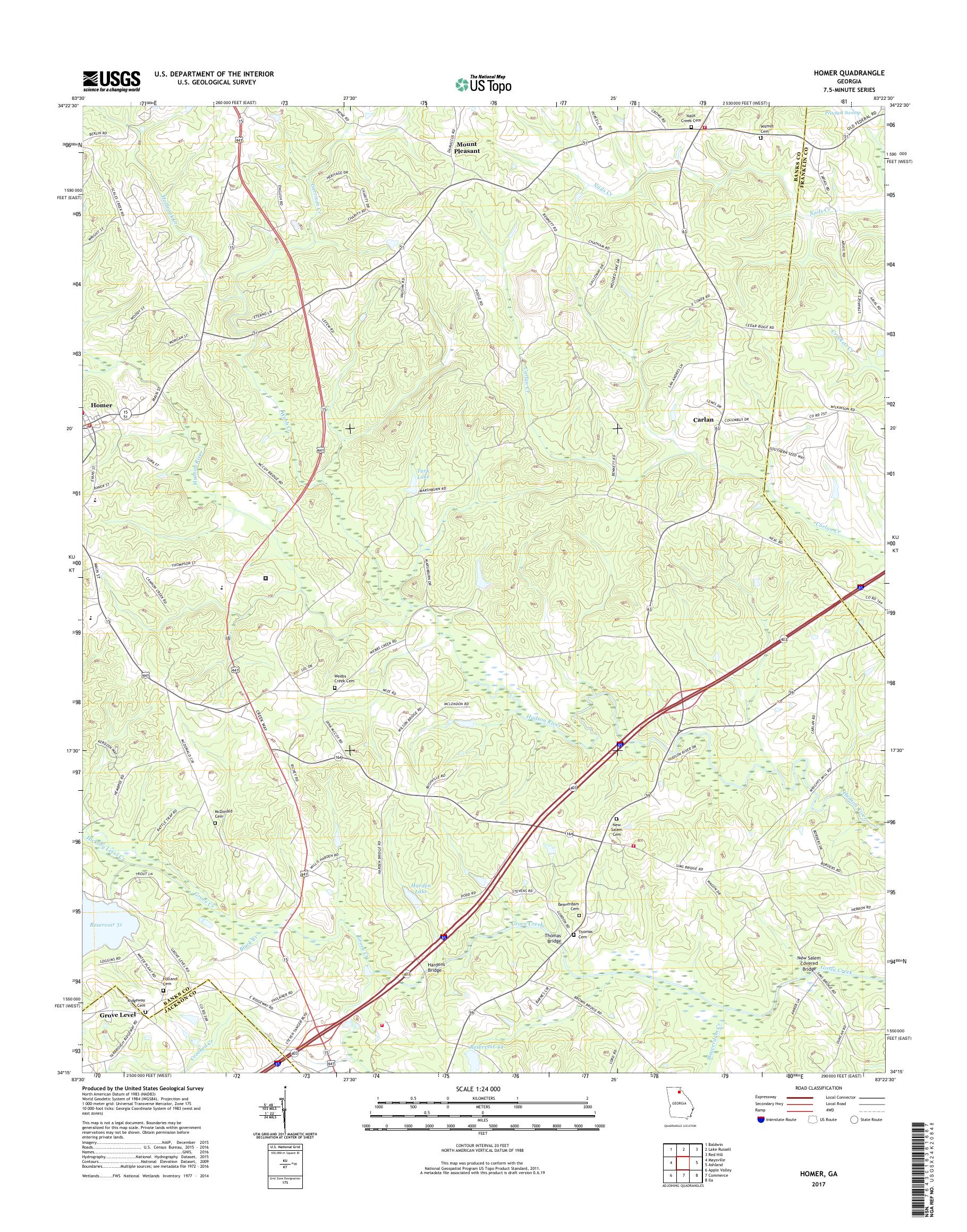MyTopo Homer, USGS Quad Topo Map