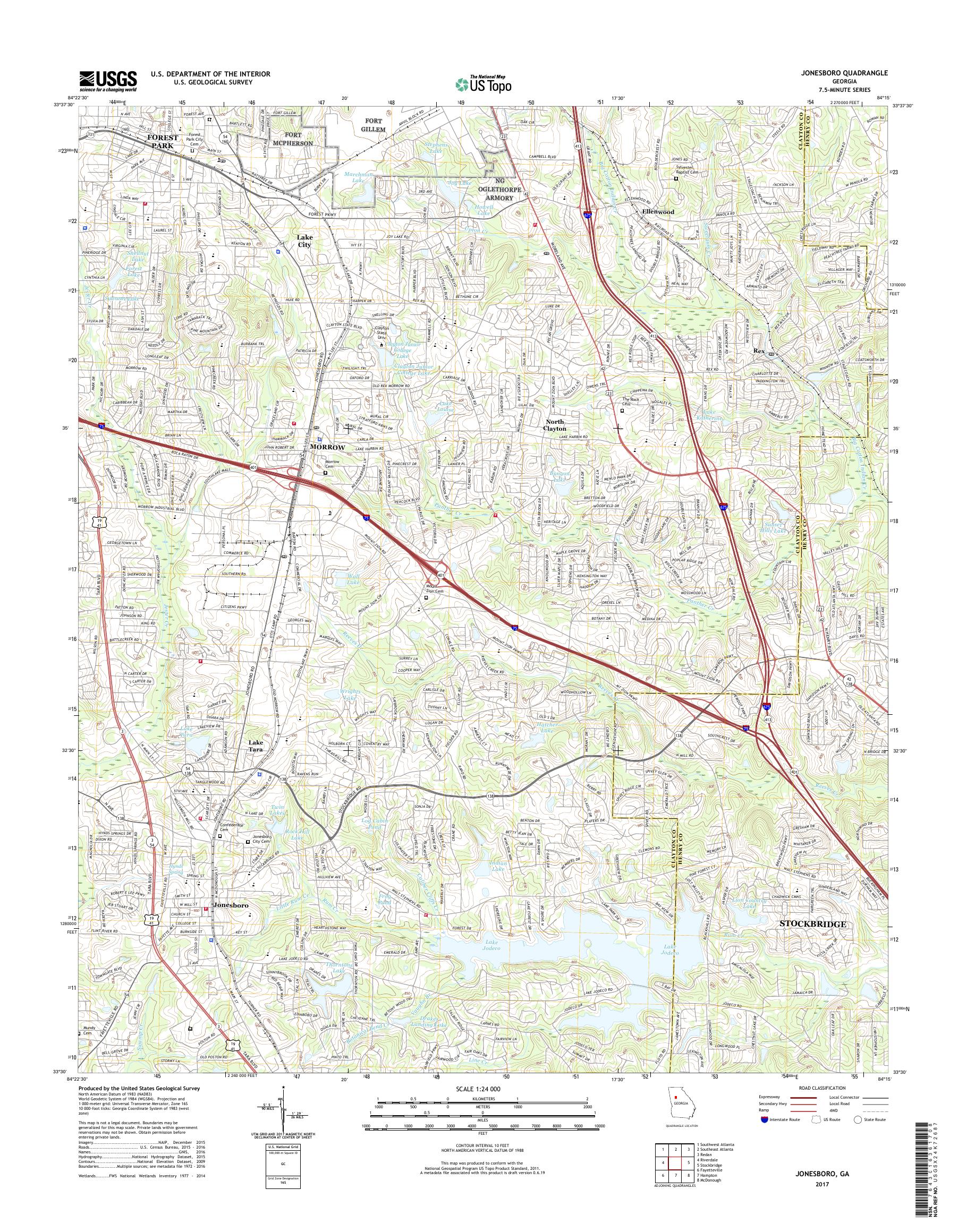MyTopo Jonesboro, USGS Quad Topo Map