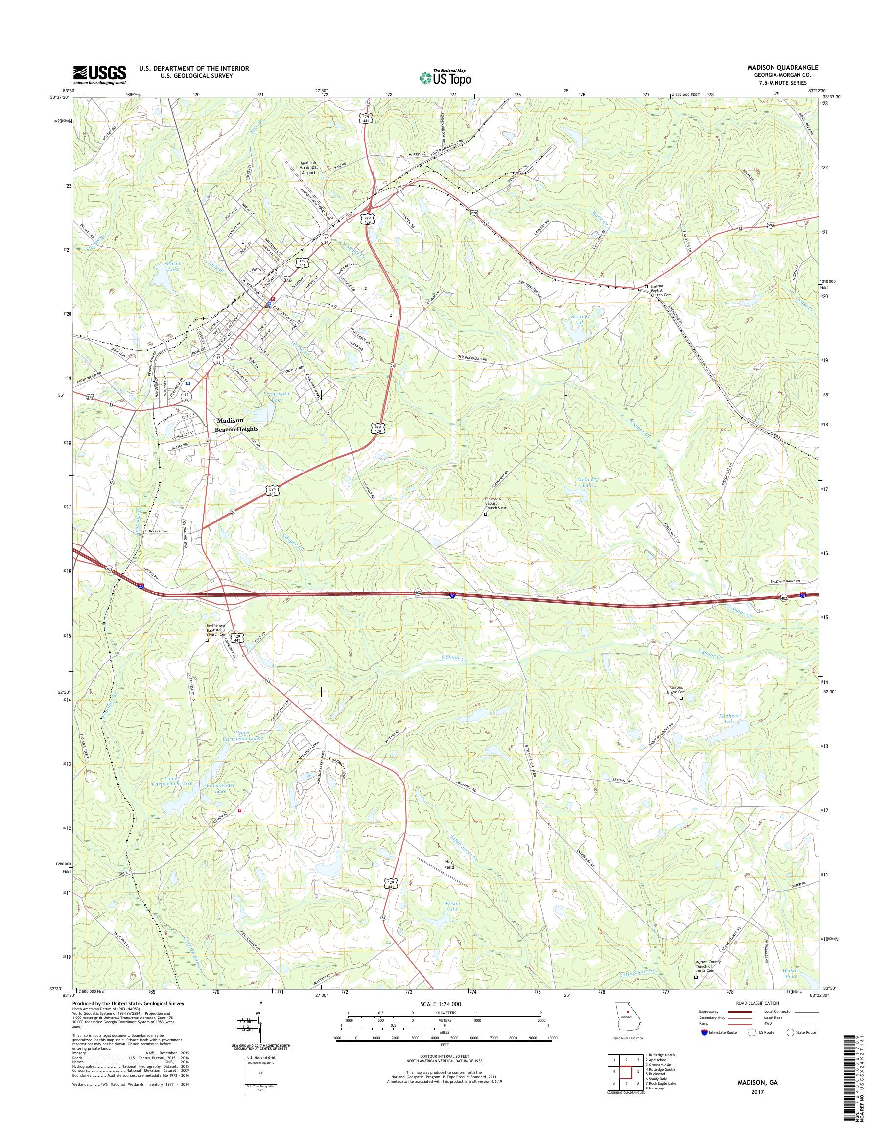MyTopo Madison, USGS Quad Topo Map