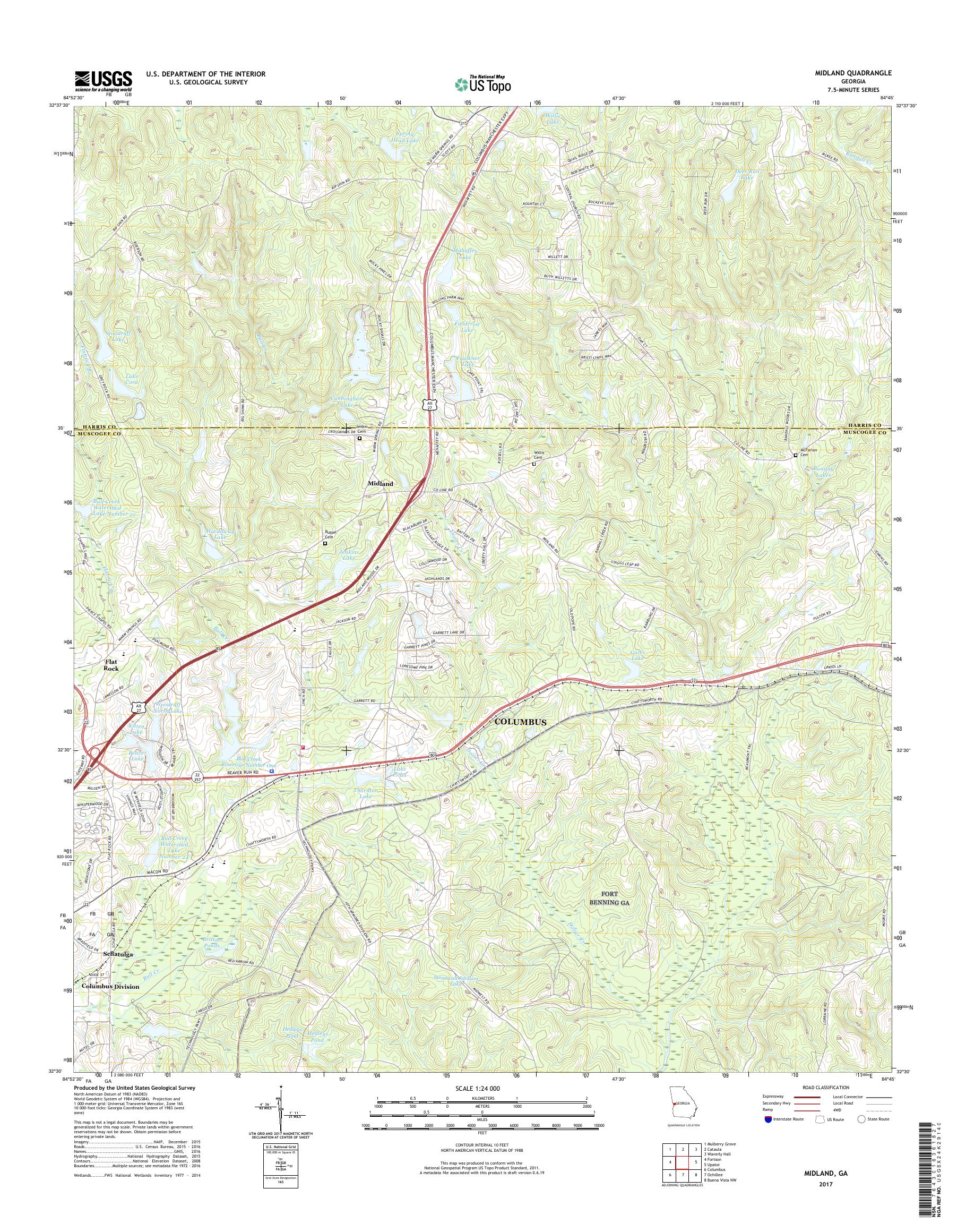 MyTopo Midland, USGS Quad Topo Map