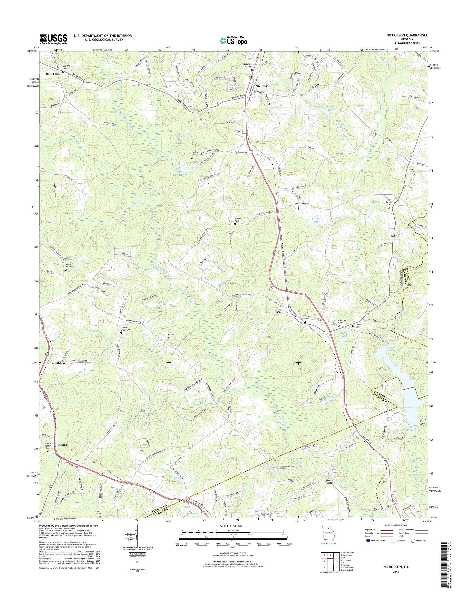 MyTopo Nicholson, USGS Quad Topo Map