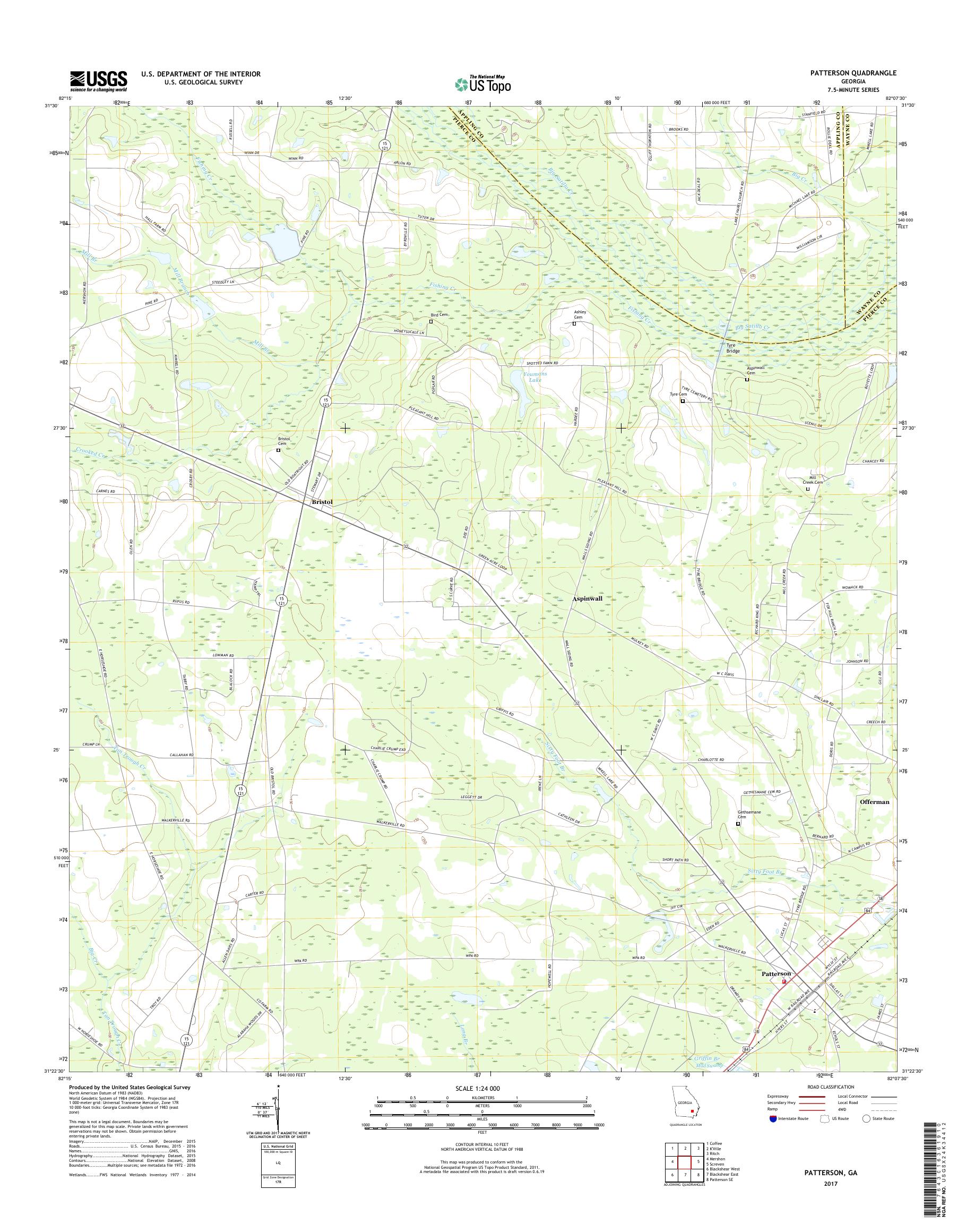MyTopo Patterson, USGS Quad Topo Map