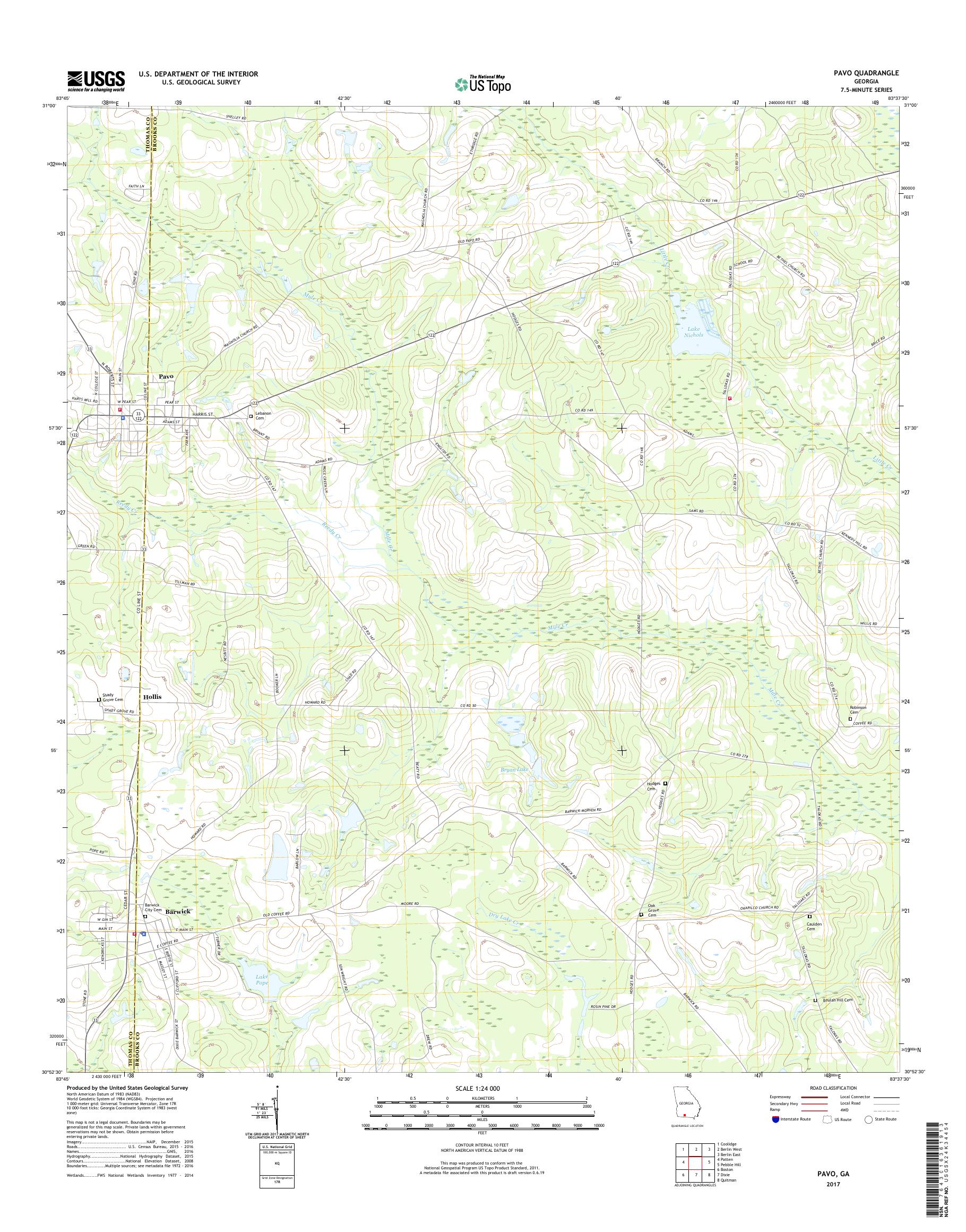 MyTopo Pavo, USGS Quad Topo Map