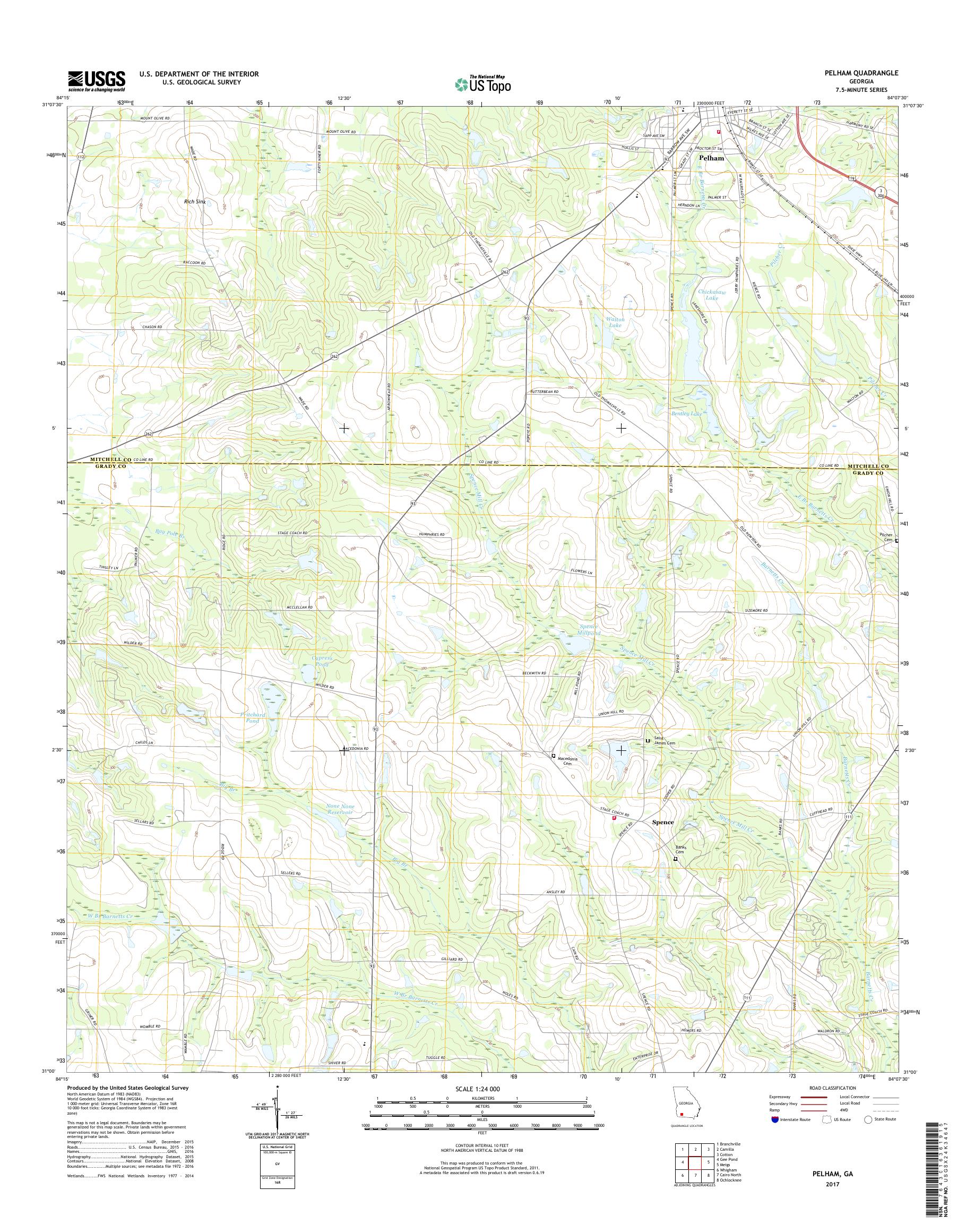 MyTopo Pelham, USGS Quad Topo Map