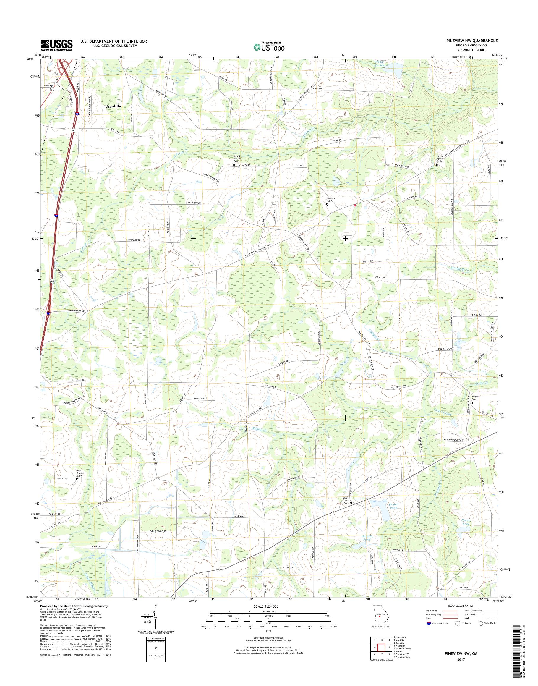 MyTopo Pineview NW, USGS Quad Topo Map