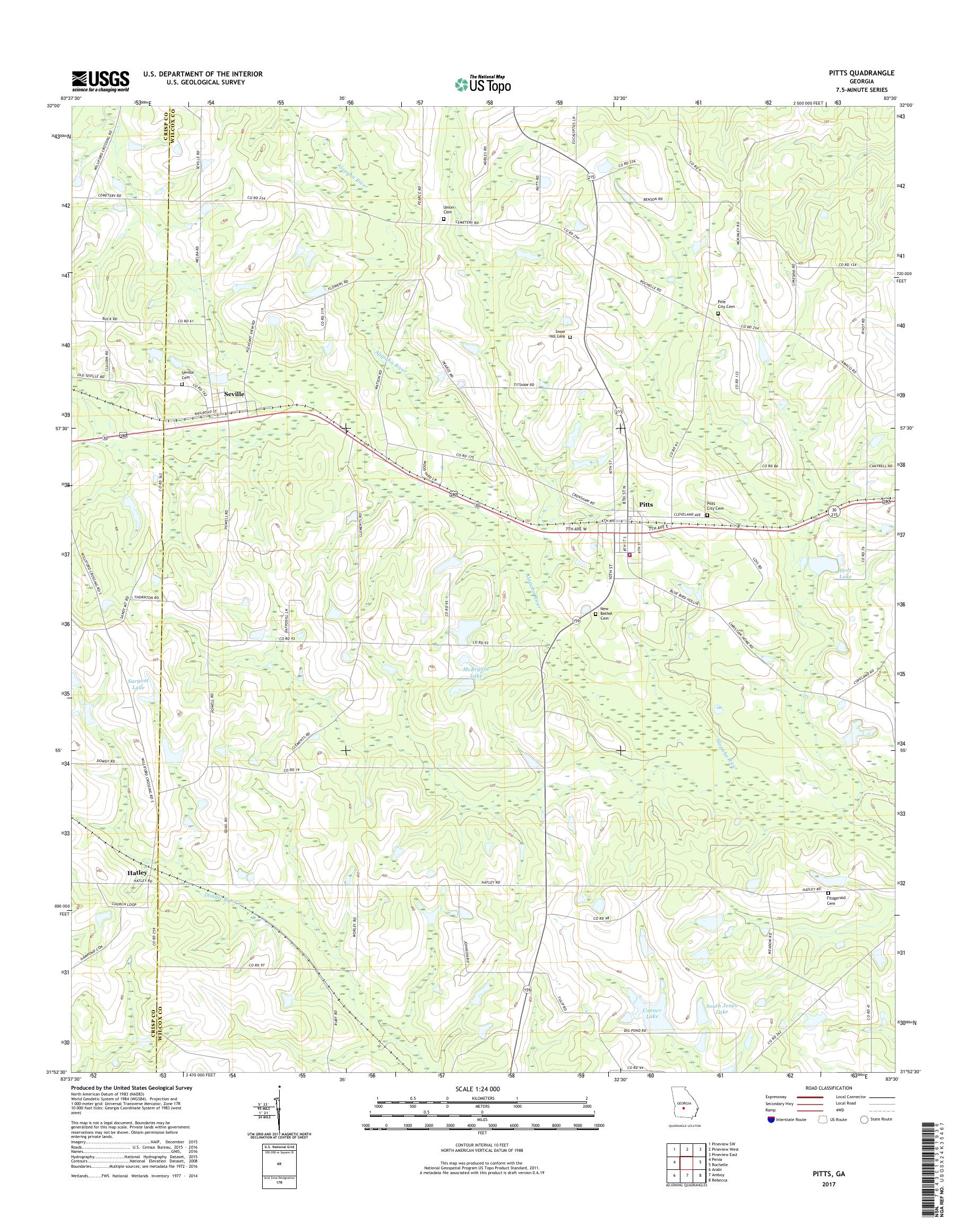 MyTopo Pitts, USGS Quad Topo Map