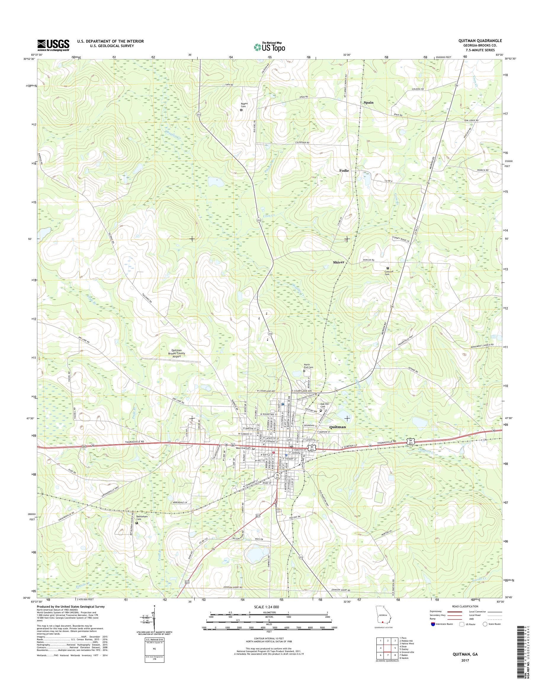 MyTopo Quitman, USGS Quad Topo Map