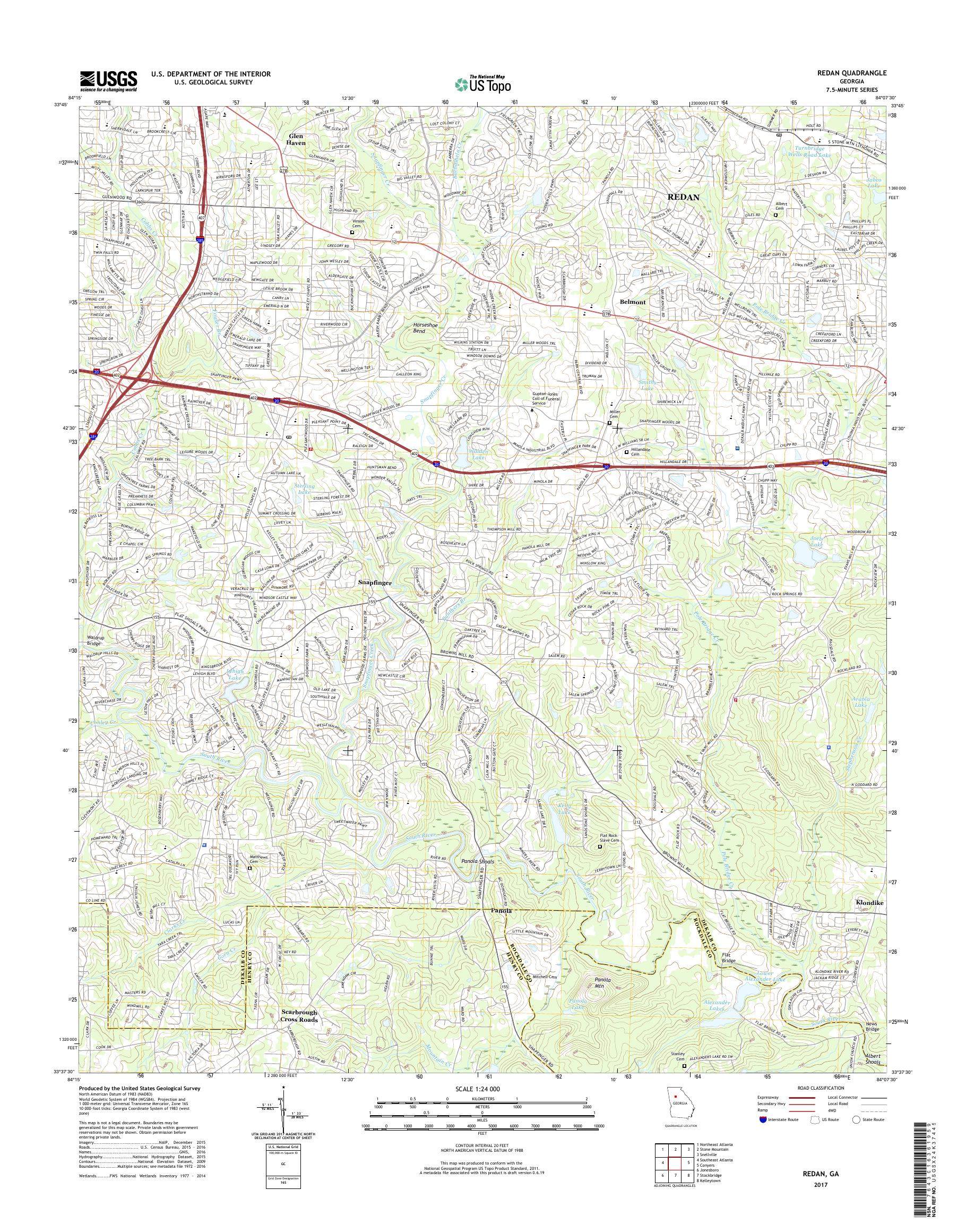 MyTopo Redan, USGS Quad Topo Map
