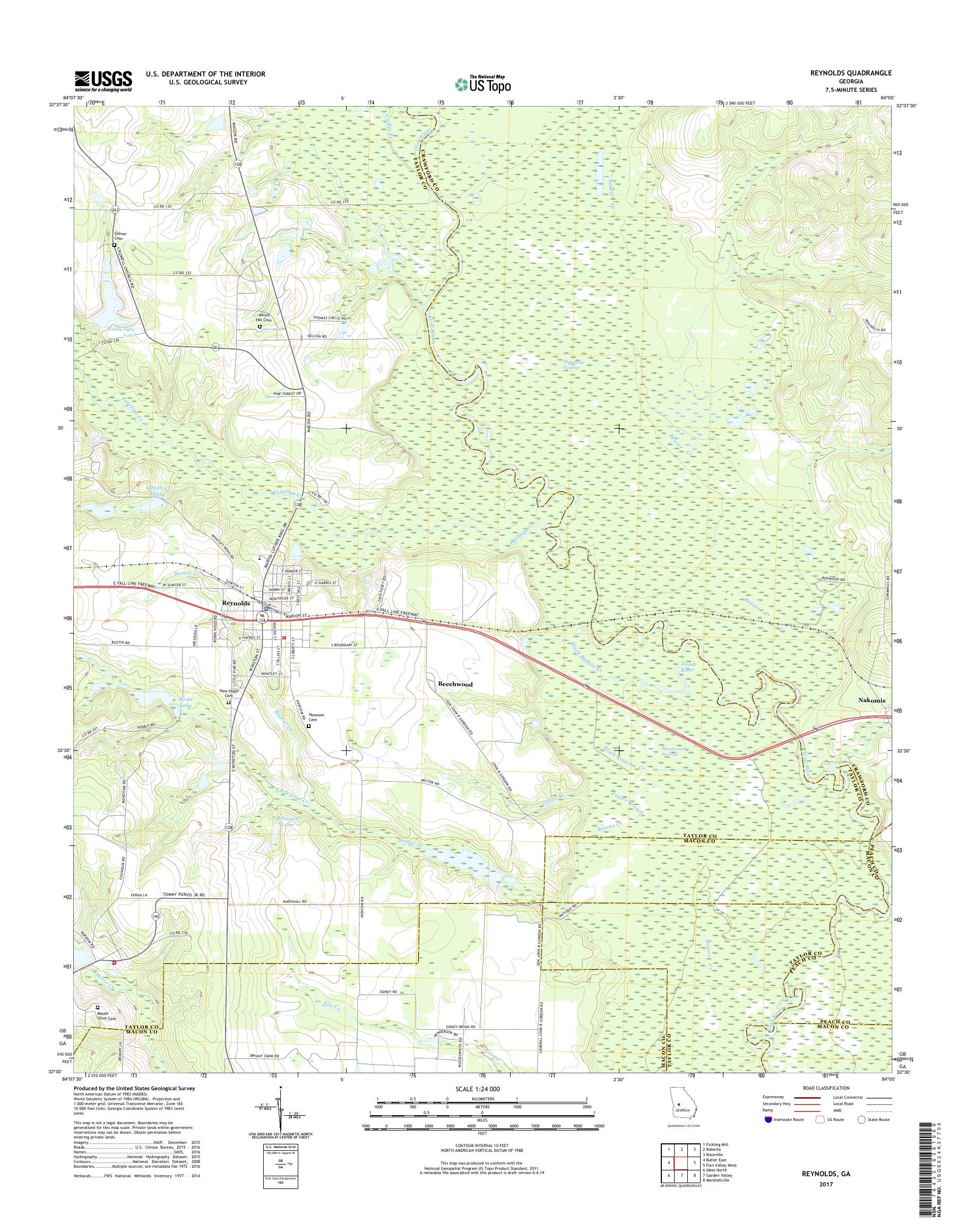 MyTopo Reynolds, USGS Quad Topo Map