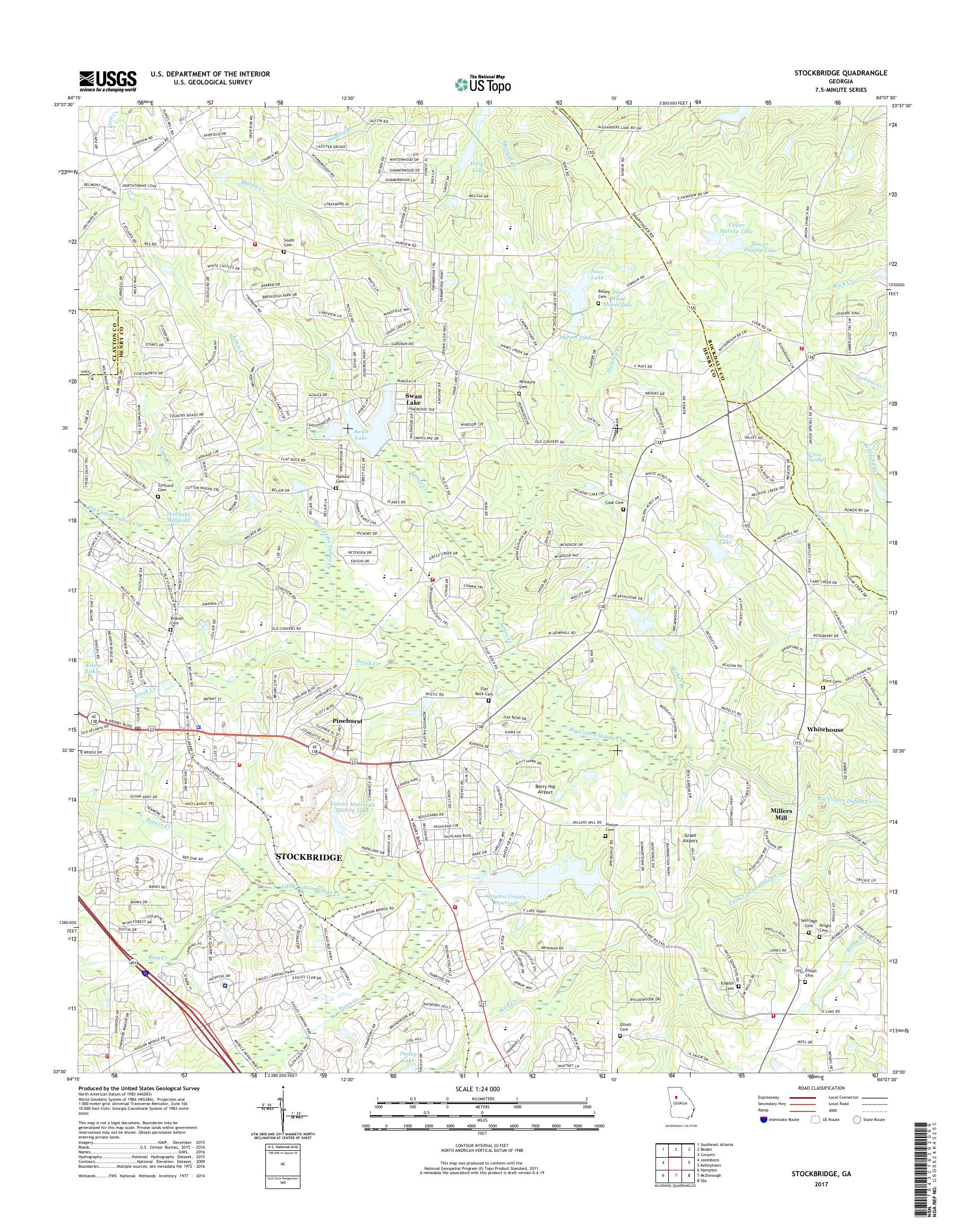 MyTopo Stockbridge, USGS Quad Topo Map