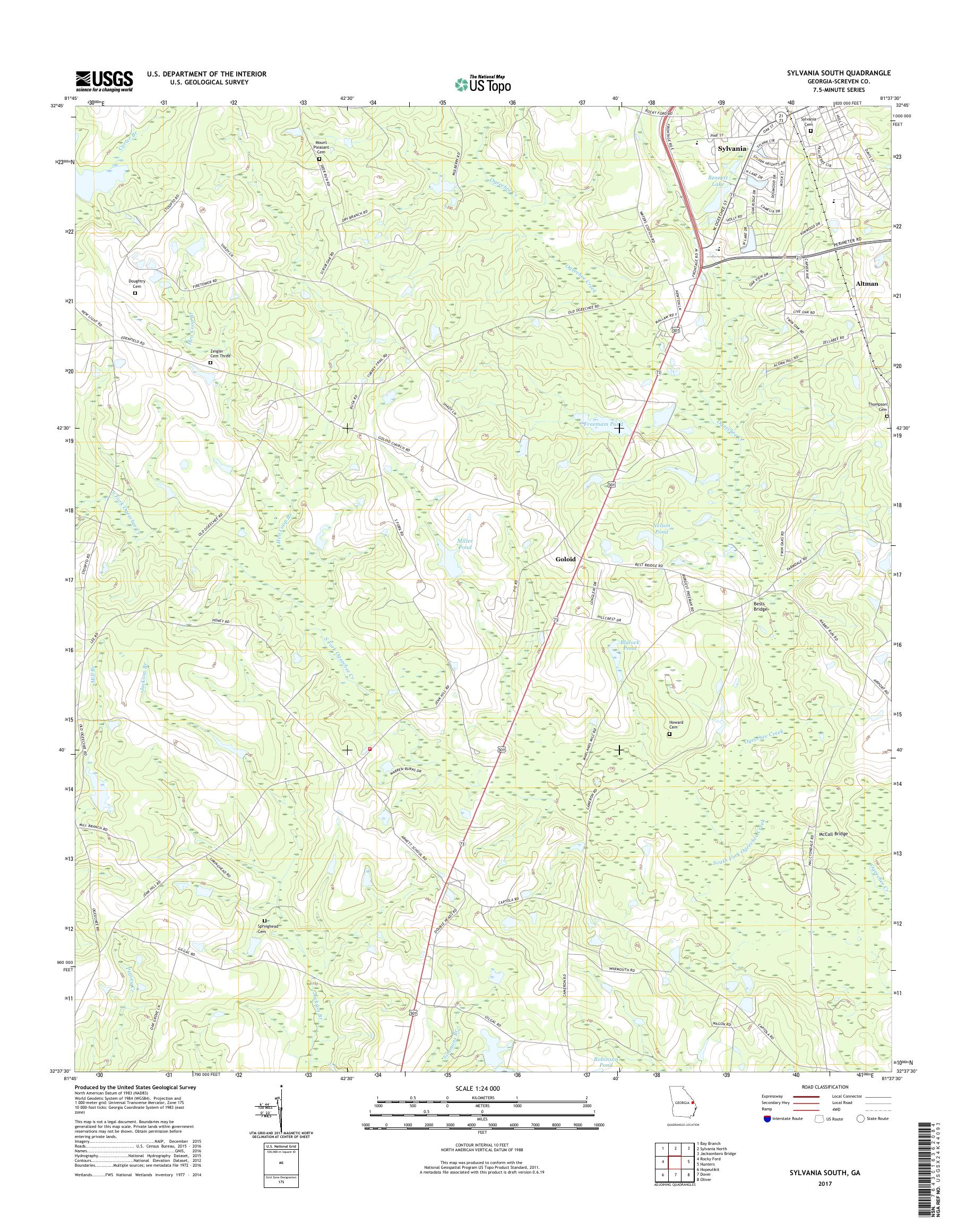 MyTopo Sylvania South, USGS Quad Topo Map