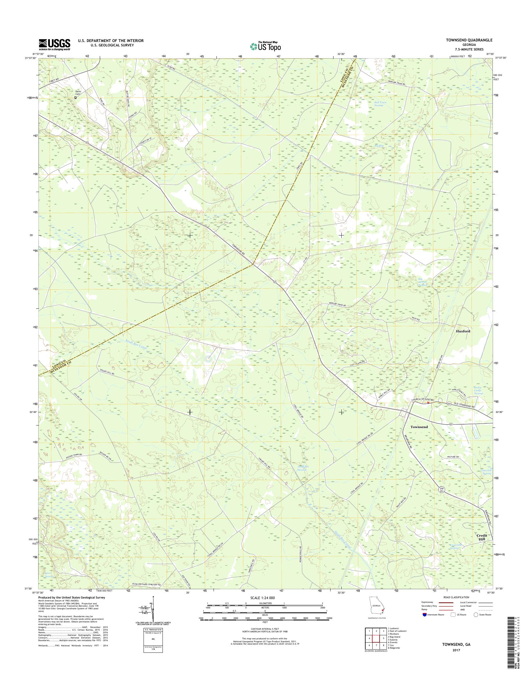 MyTopo Townsend, USGS Quad Topo Map