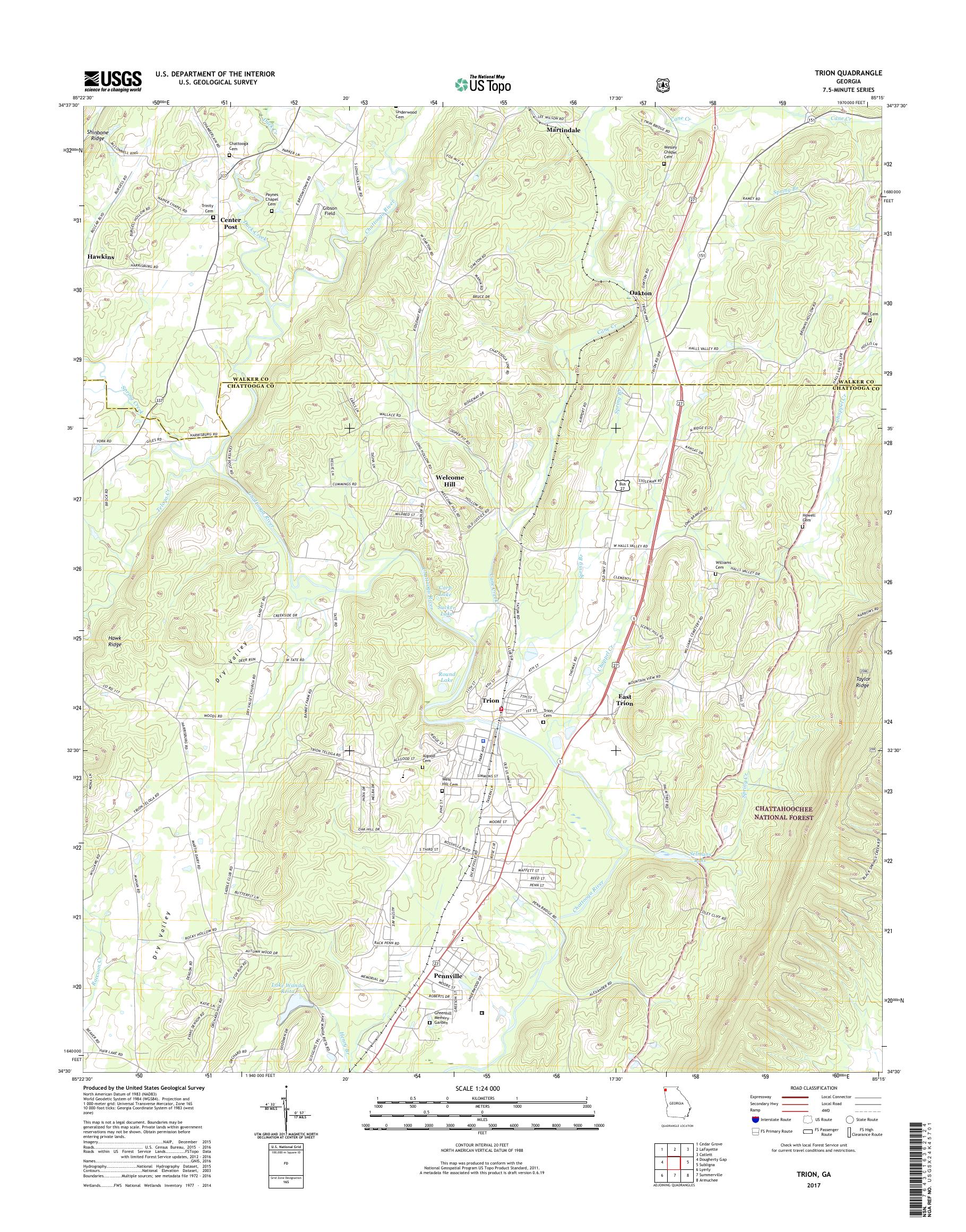 MyTopo Trion, USGS Quad Topo Map