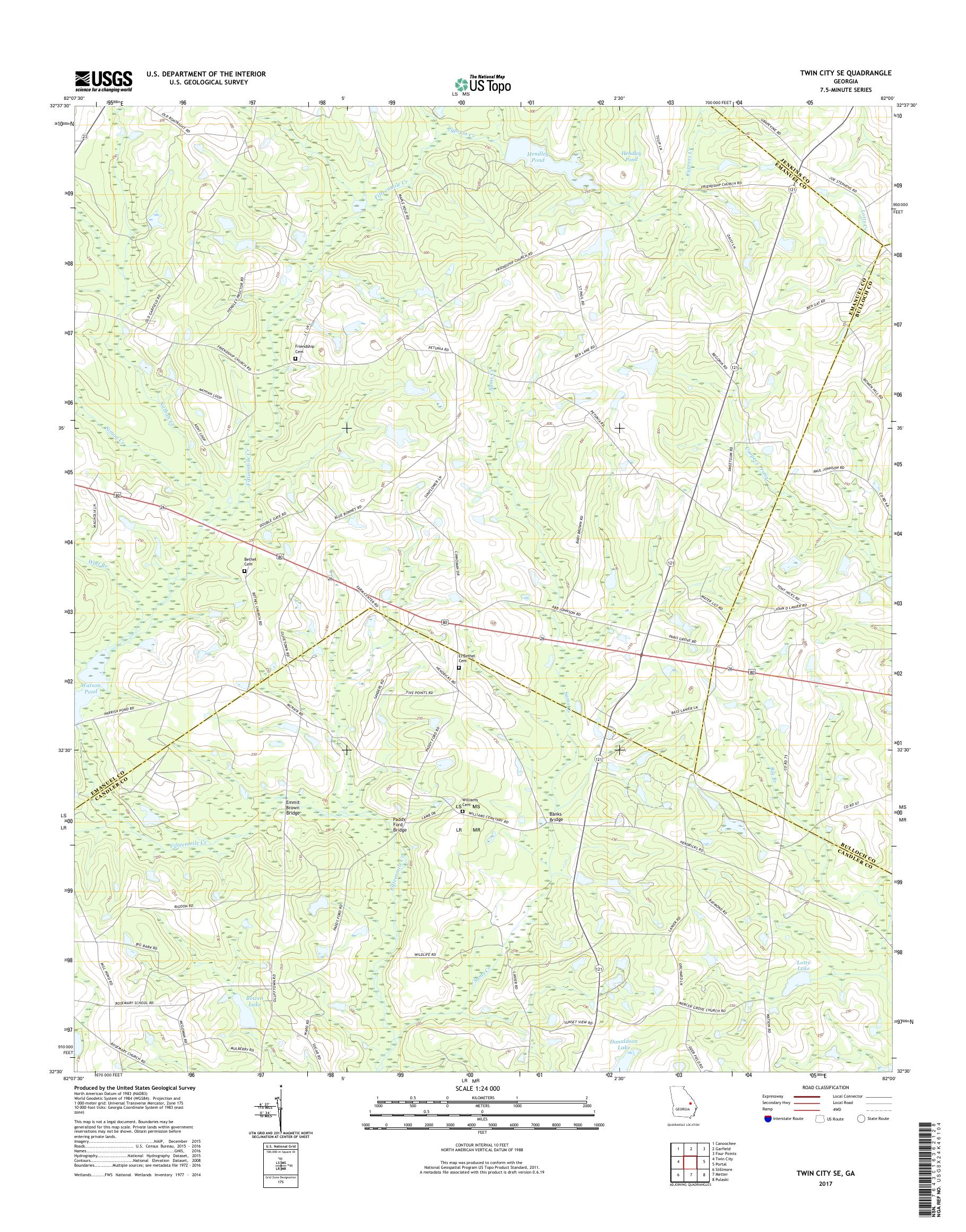 MyTopo Twin City SE, USGS Quad Topo Map