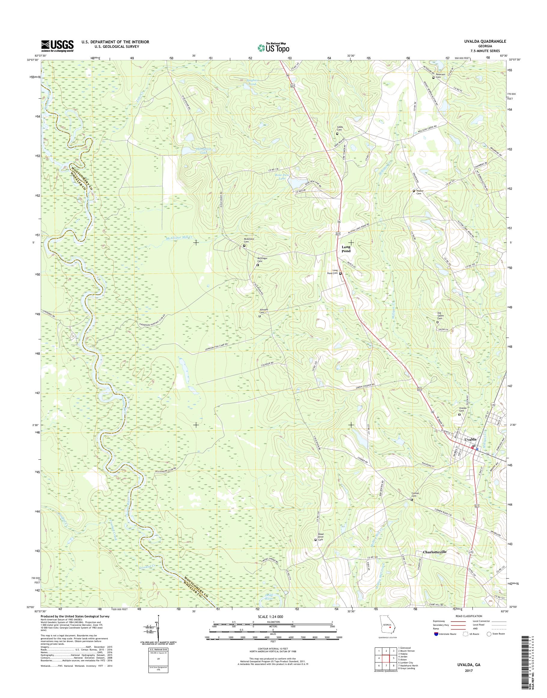 MyTopo Uvalda, USGS Quad Topo Map