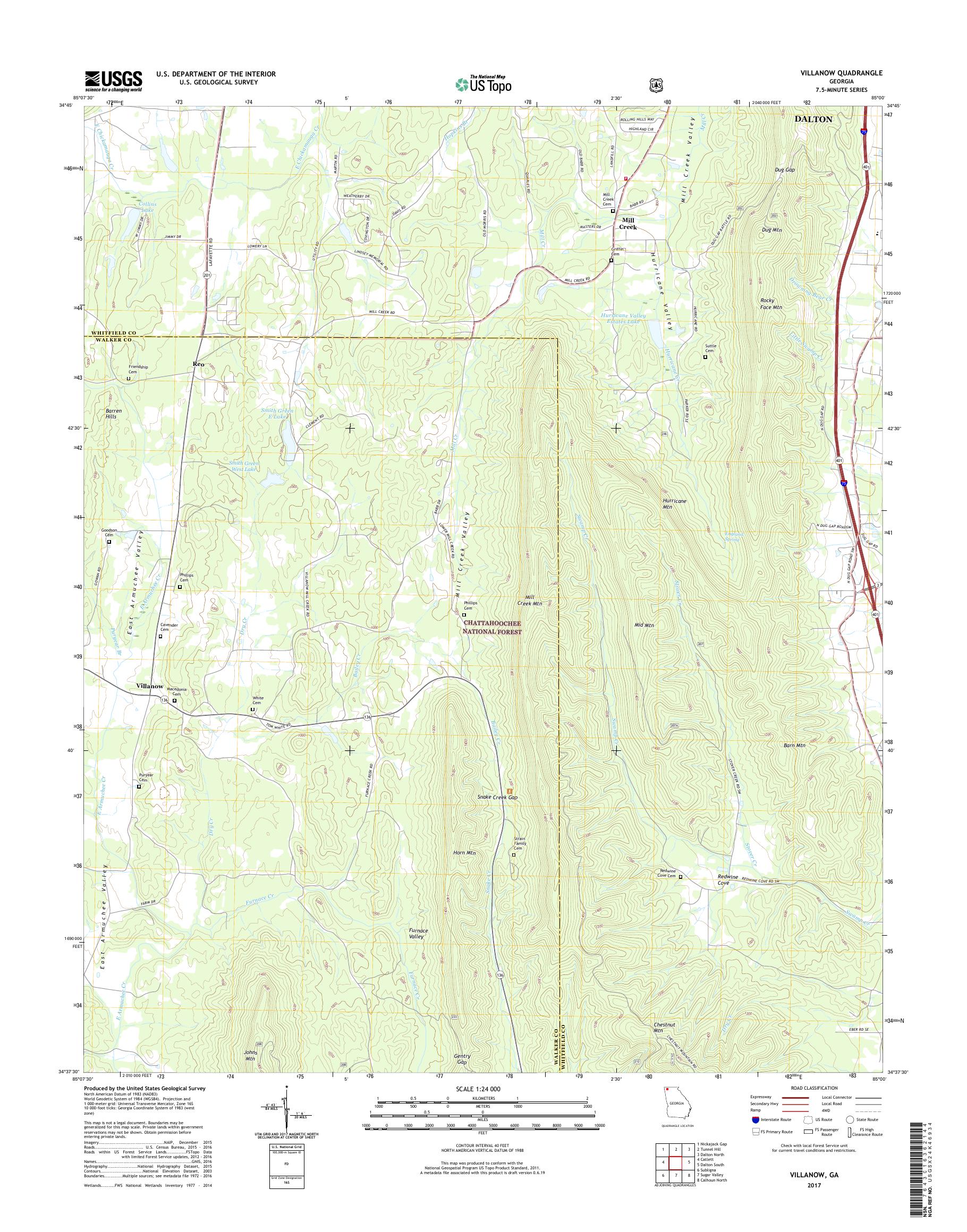 MyTopo Villanow, USGS Quad Topo Map