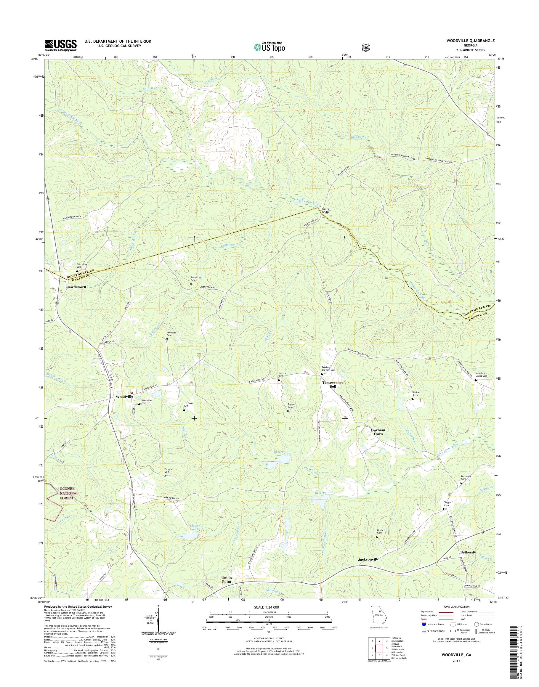 MyTopo Woodville, USGS Quad Topo Map