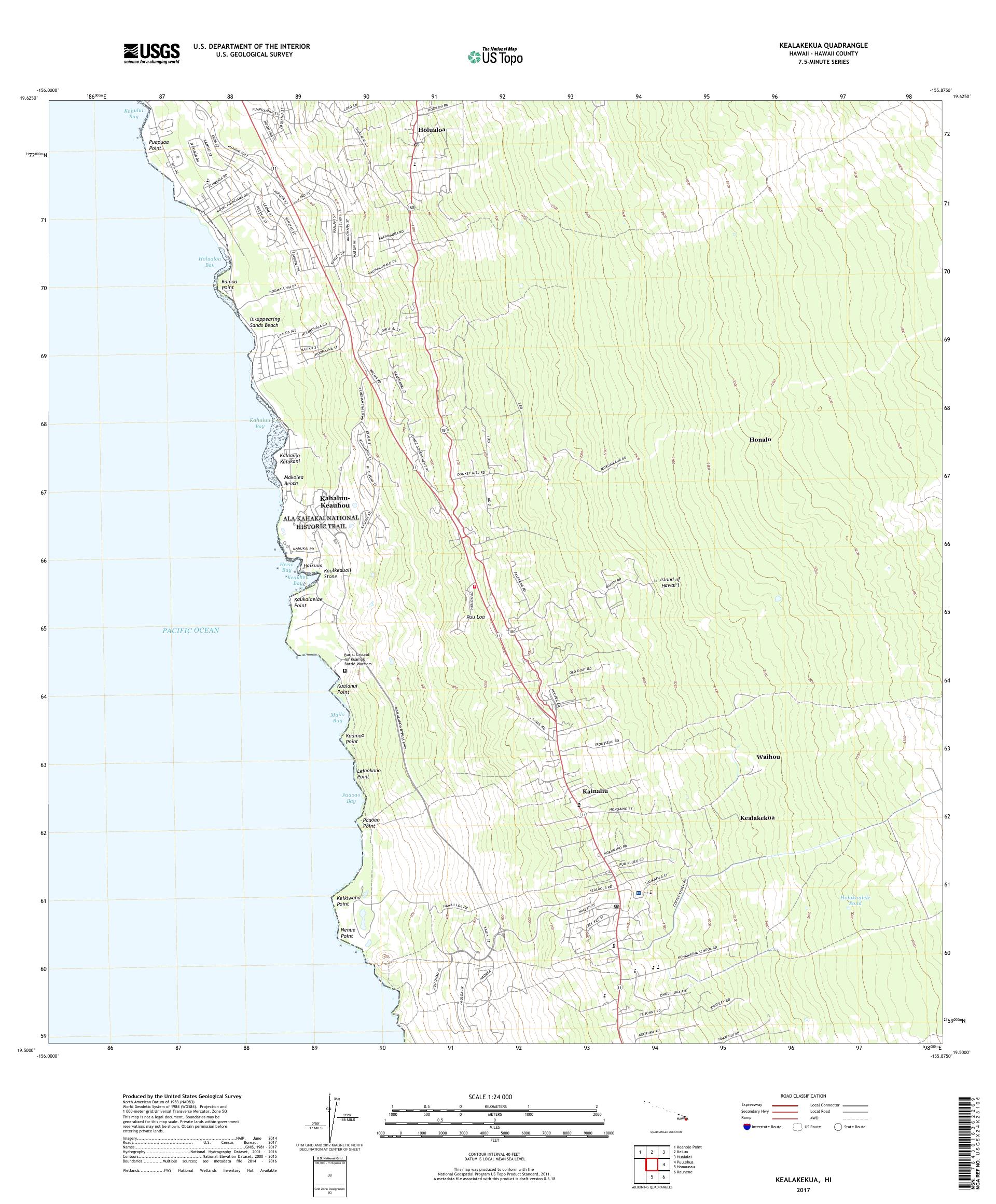 MyTopo Kealakekua, Hawaii USGS Quad Topo Map