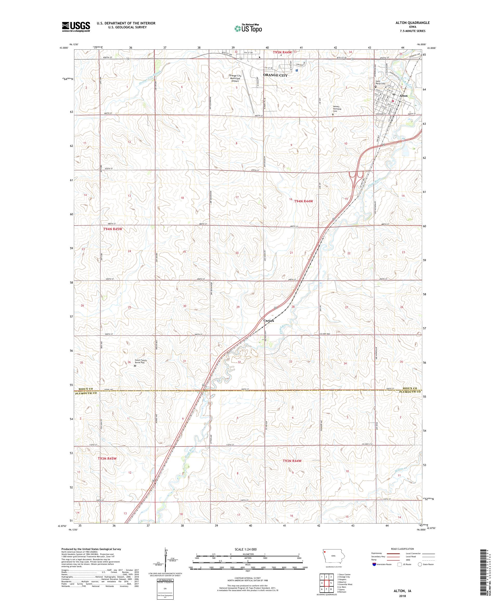 MyTopo Alton, Iowa USGS Quad Topo Map