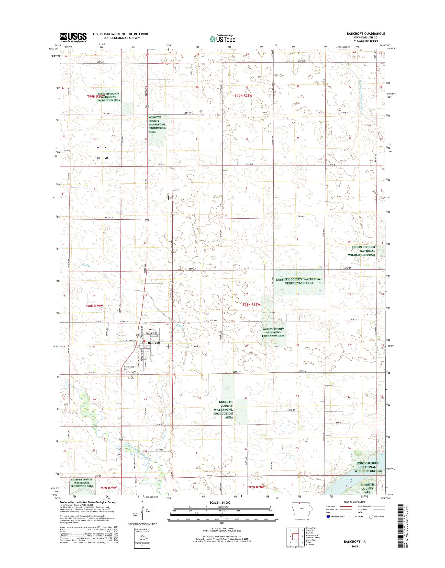 MyTopo Bancroft, Iowa USGS Quad Topo Map