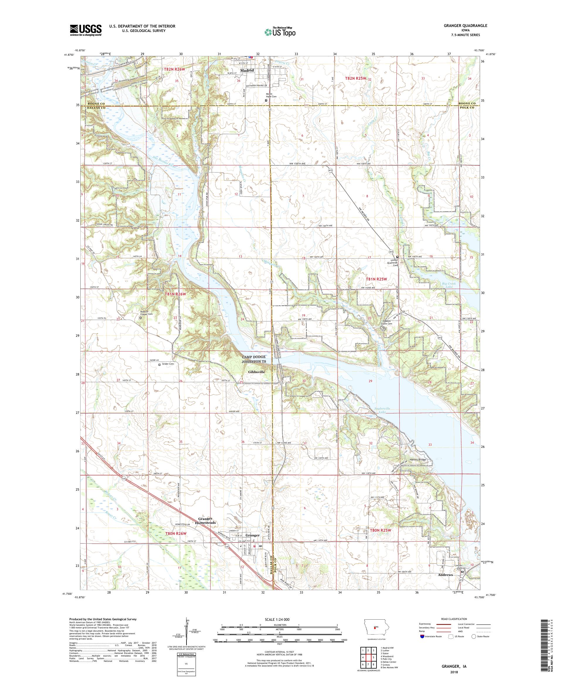 MyTopo Granger, Iowa USGS Quad Topo Map